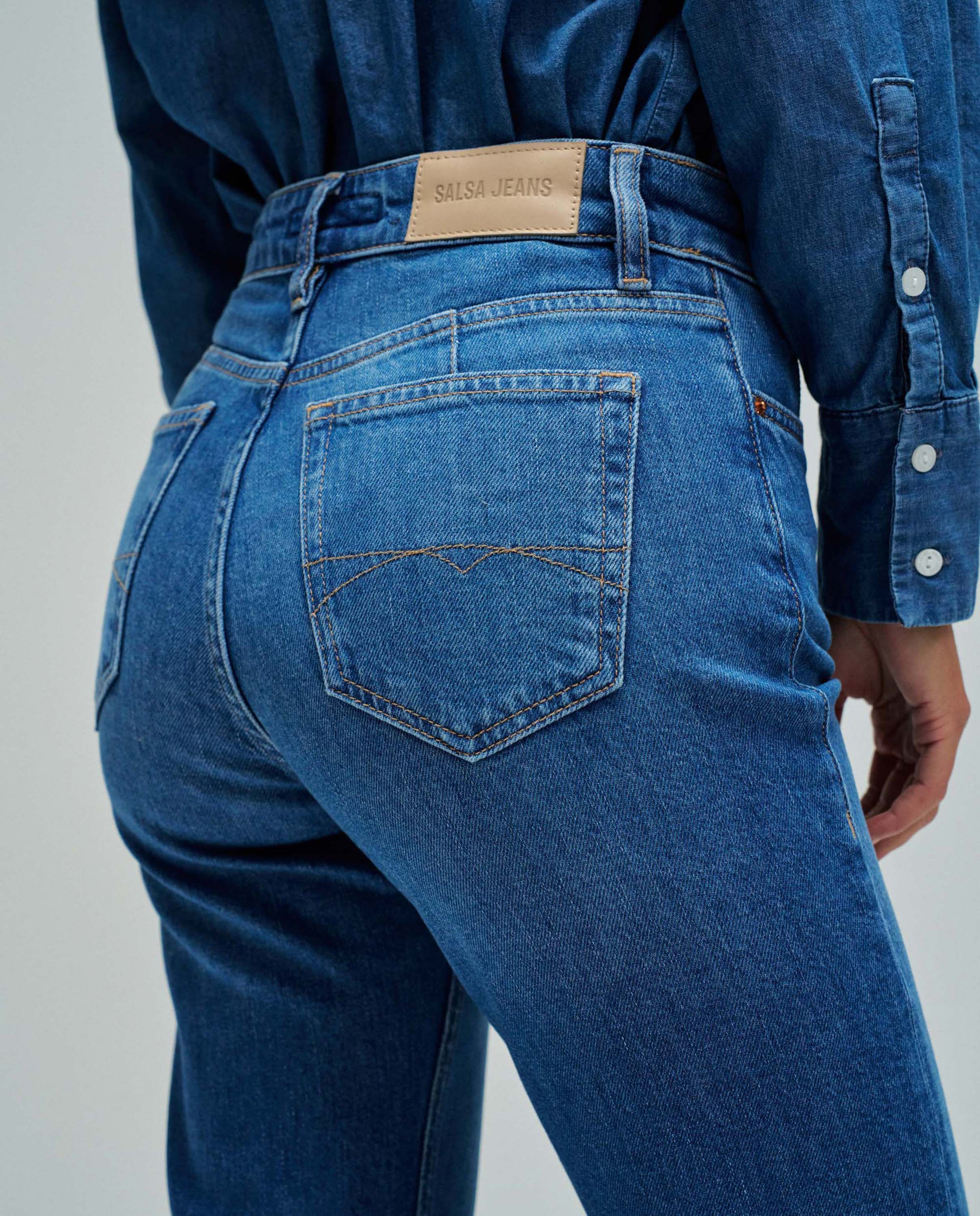 Jeans True Cropped Slim Azul denim-4