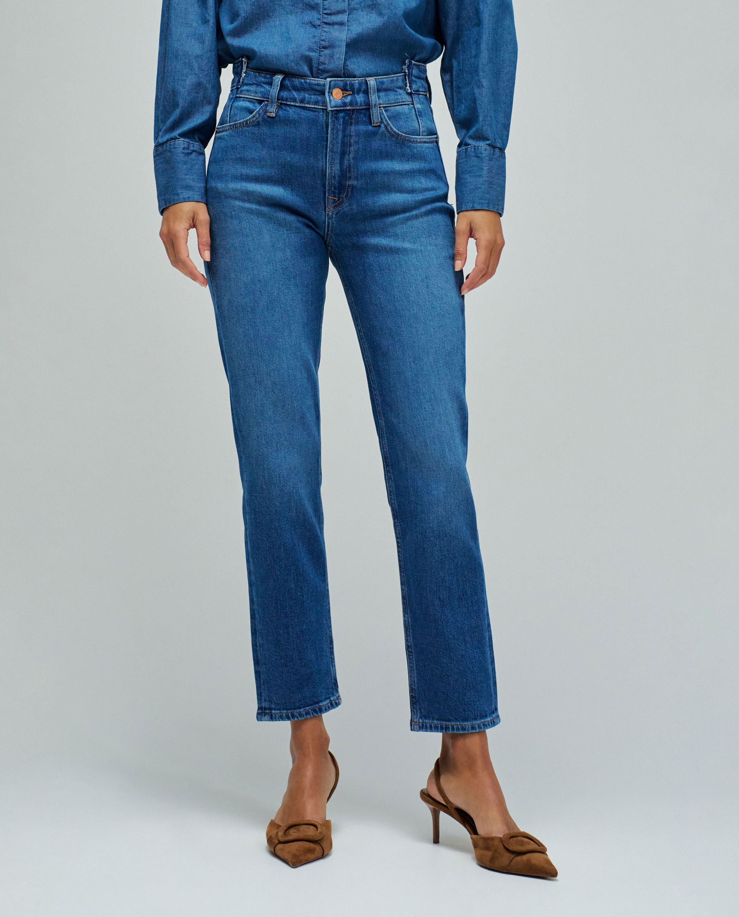 Jeans True Cropped Slim Azul denim-5