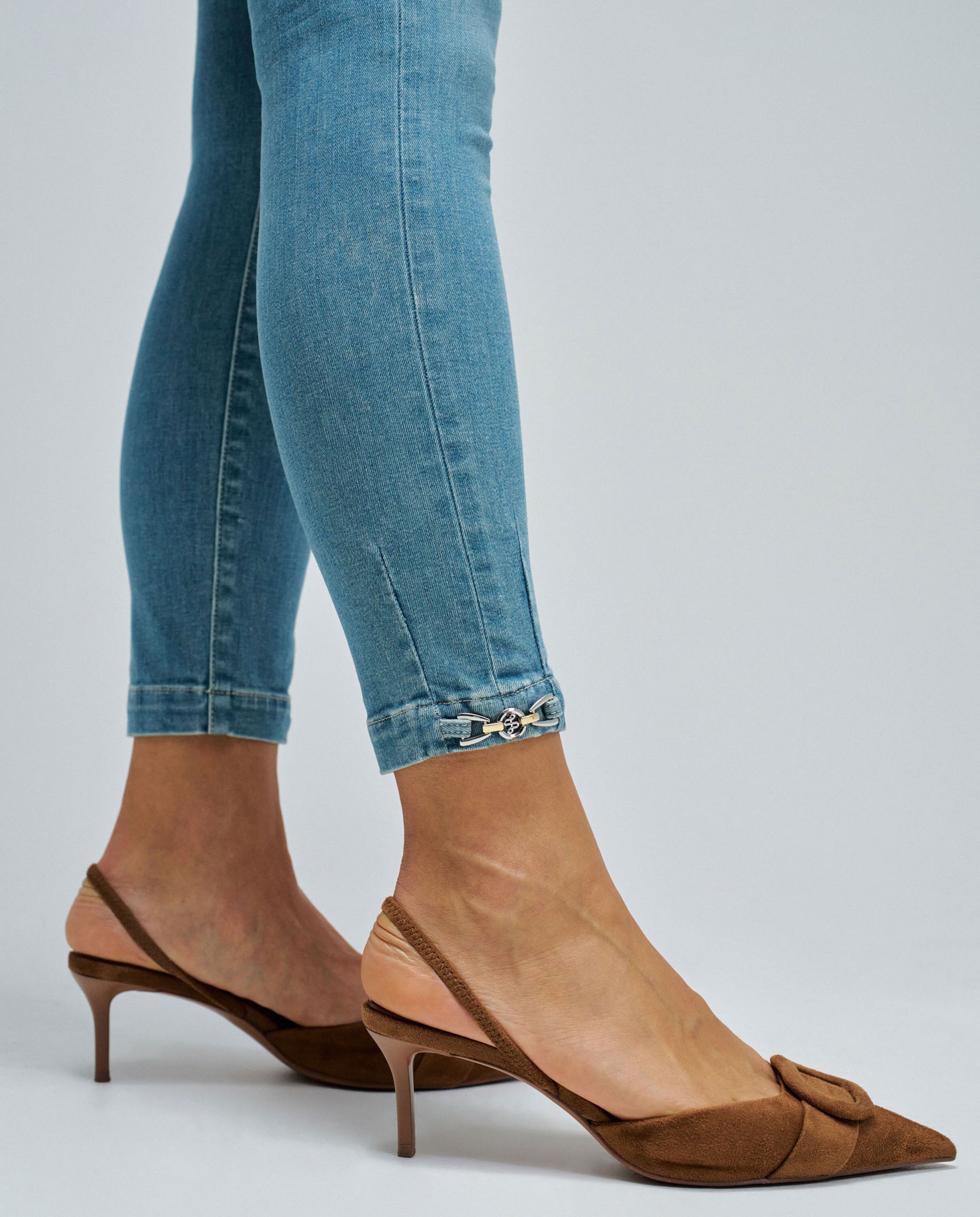 Jeans Straight Secret Push In Cropped Skinny Azul-4