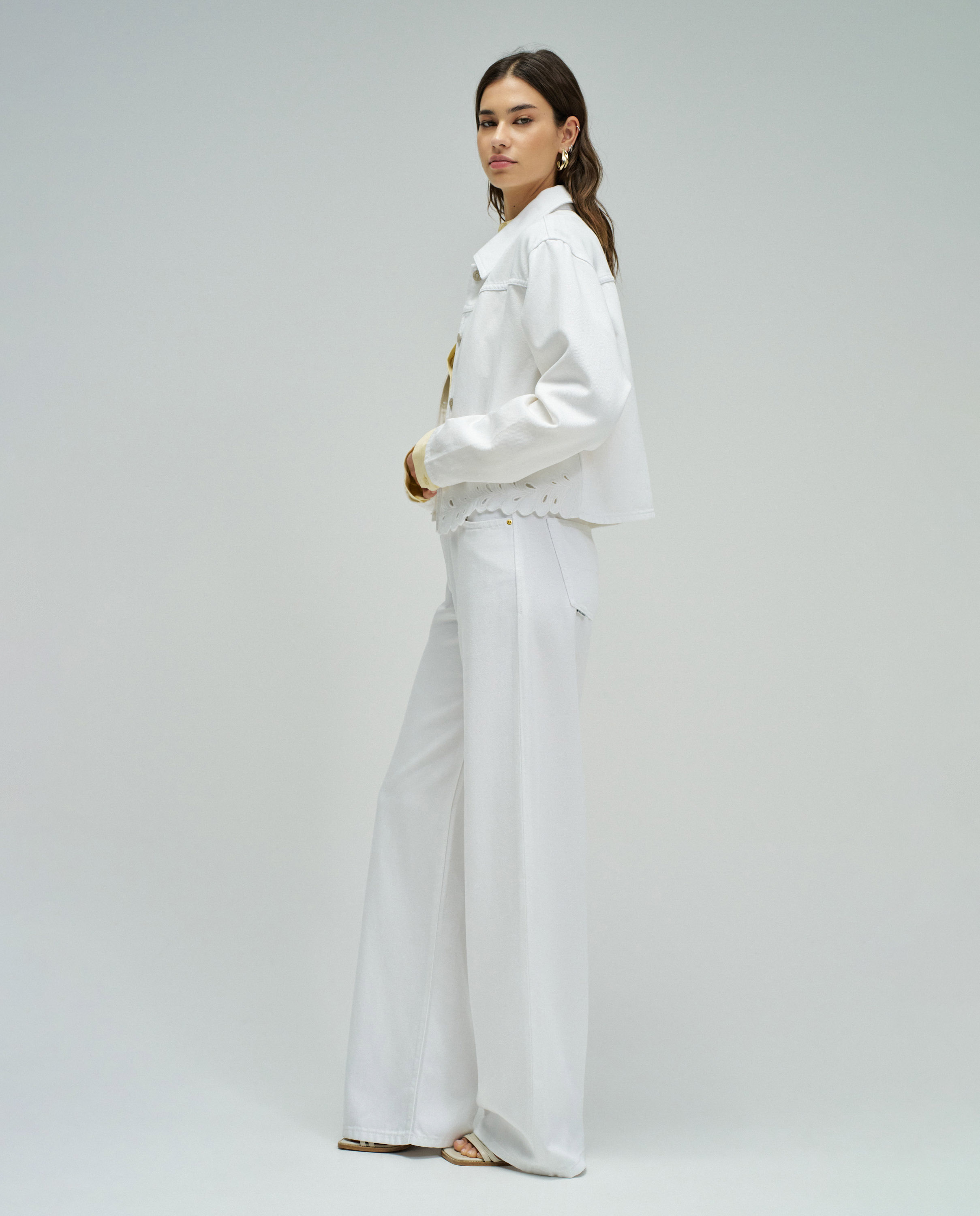 Casaco em Lightdenim Fit Loose Branco-2
