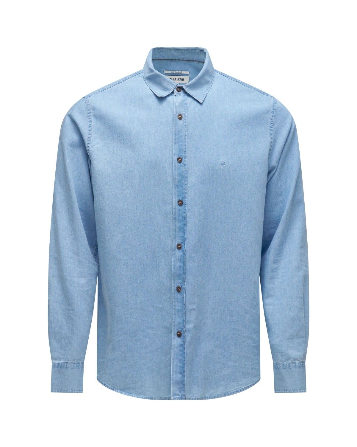 Camisa em Denim Leve Azul-6
