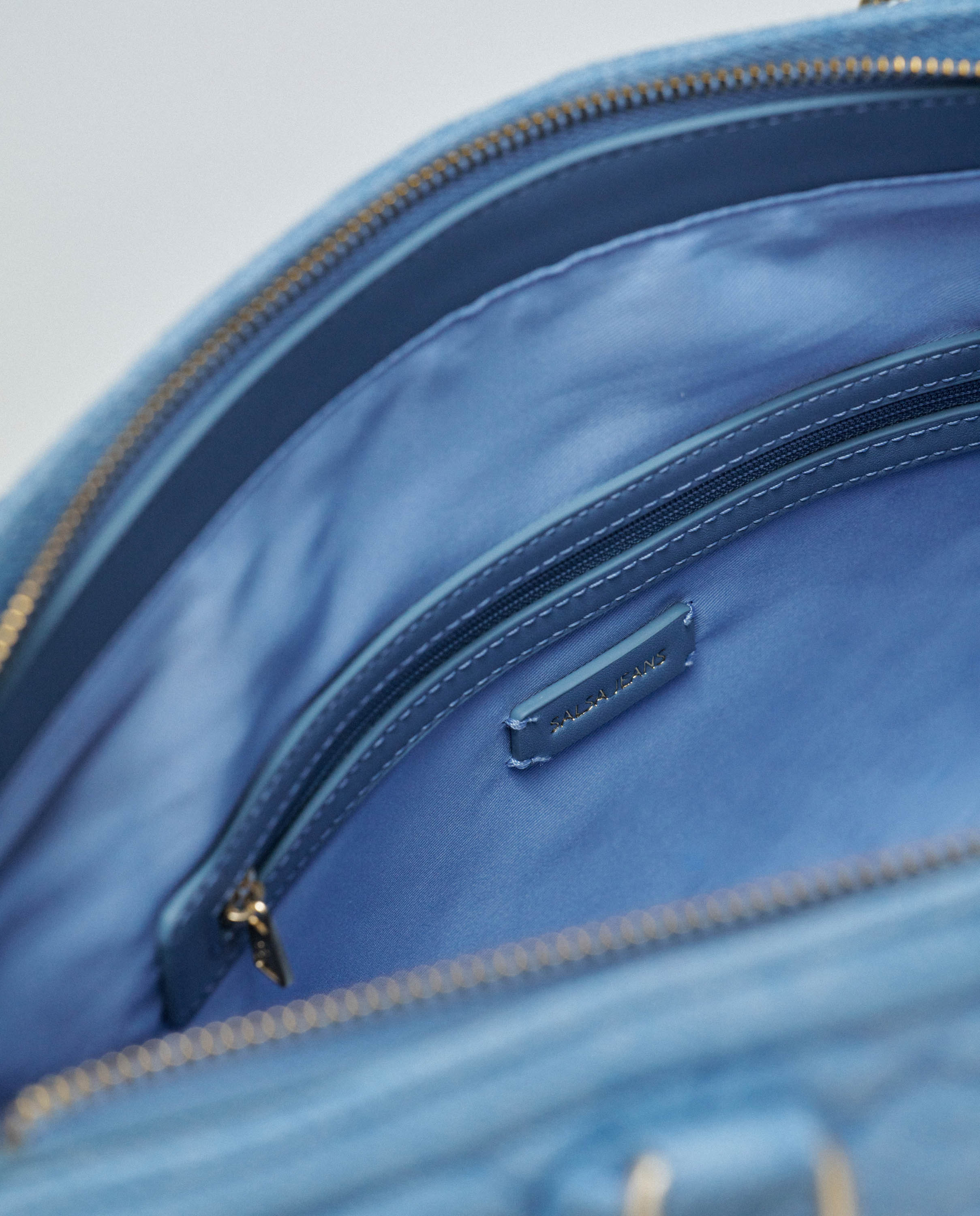 Mala Acolchoada de Denim Azul-4