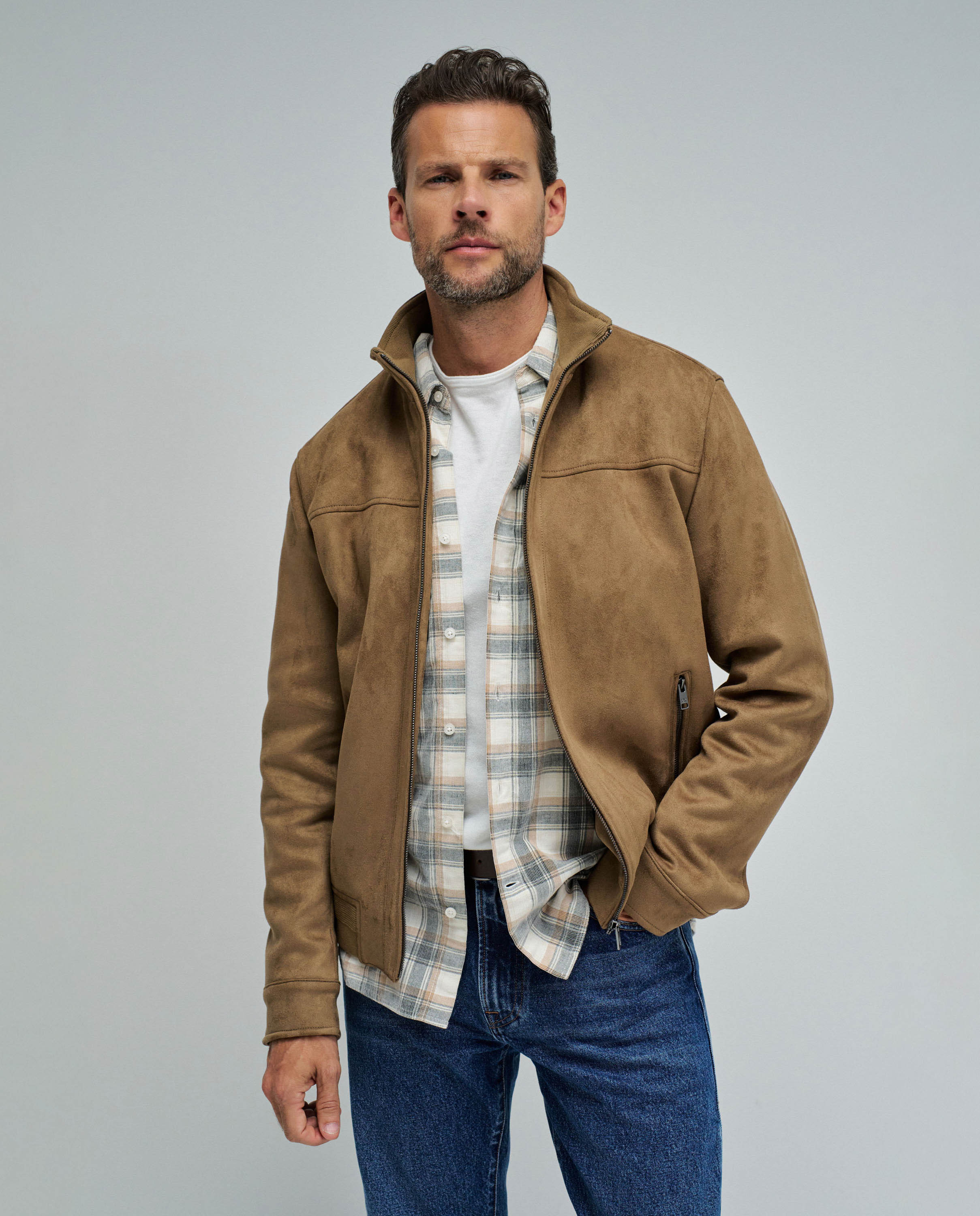 Imagem 0 de Casaco Bomber de Camurça