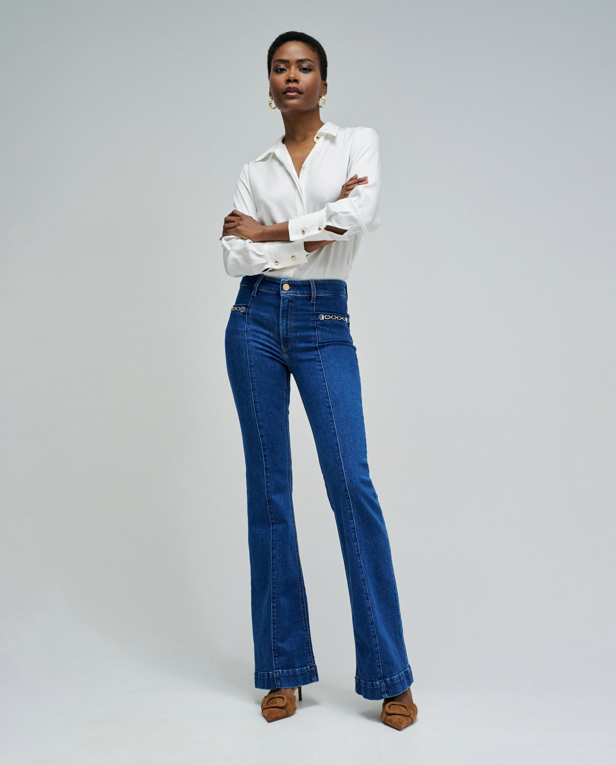 Imagem 0 de Jeans À Boca de Sino Destiny Push Up Flare