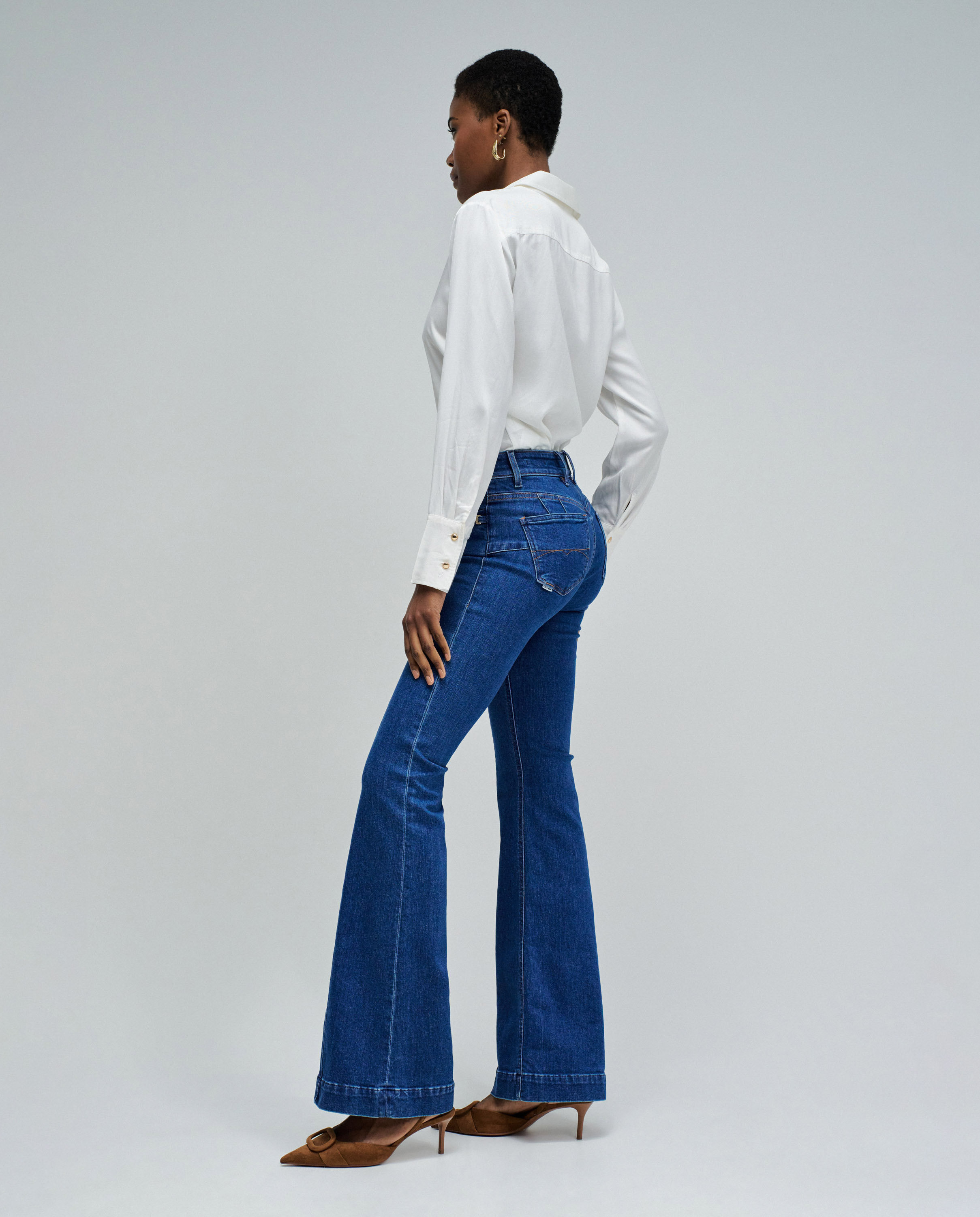 Jeans À Boca de Sino Destiny Push Up Flare Azul-2