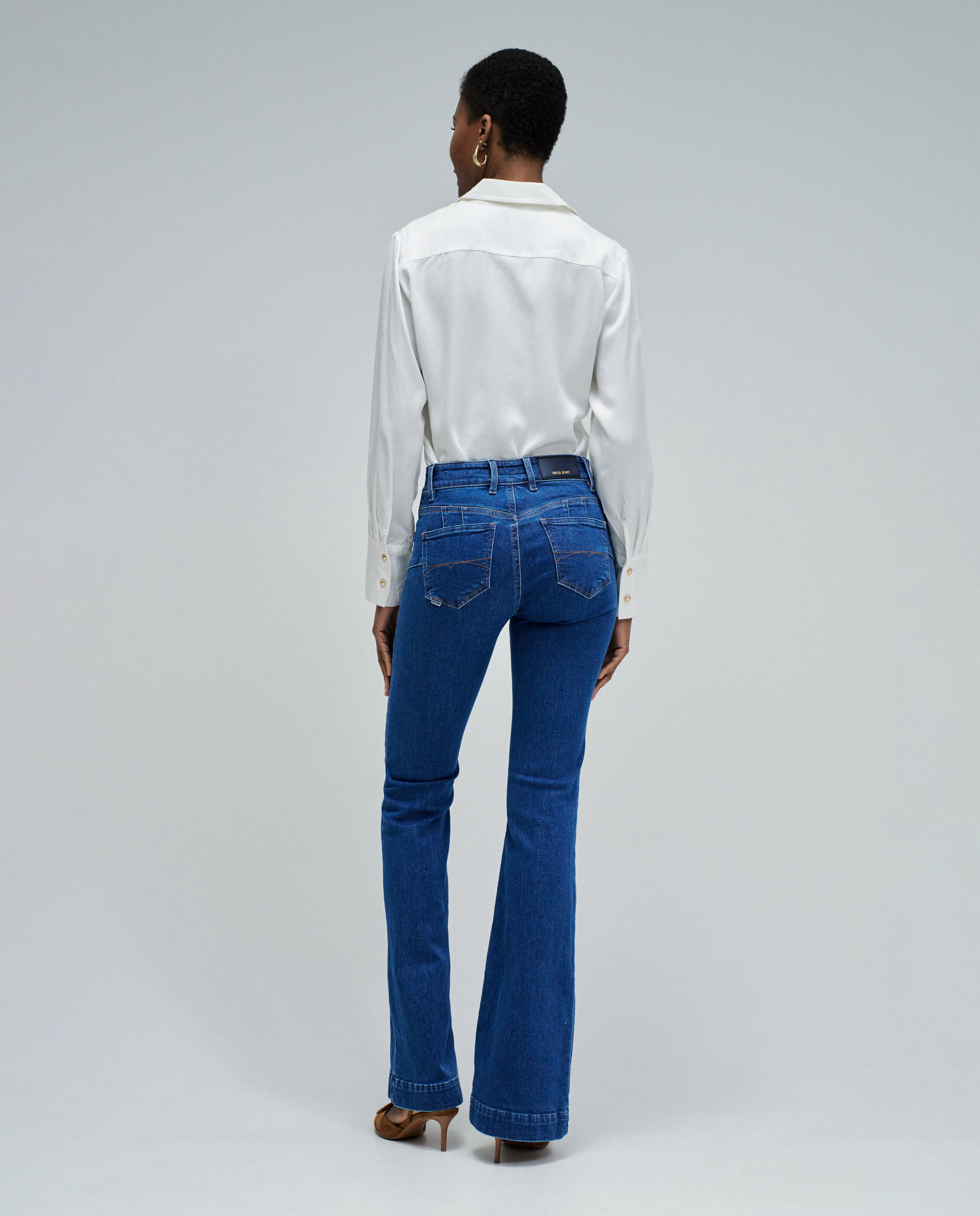 Jeans À Boca de Sino Destiny Push Up Flare Azul-3