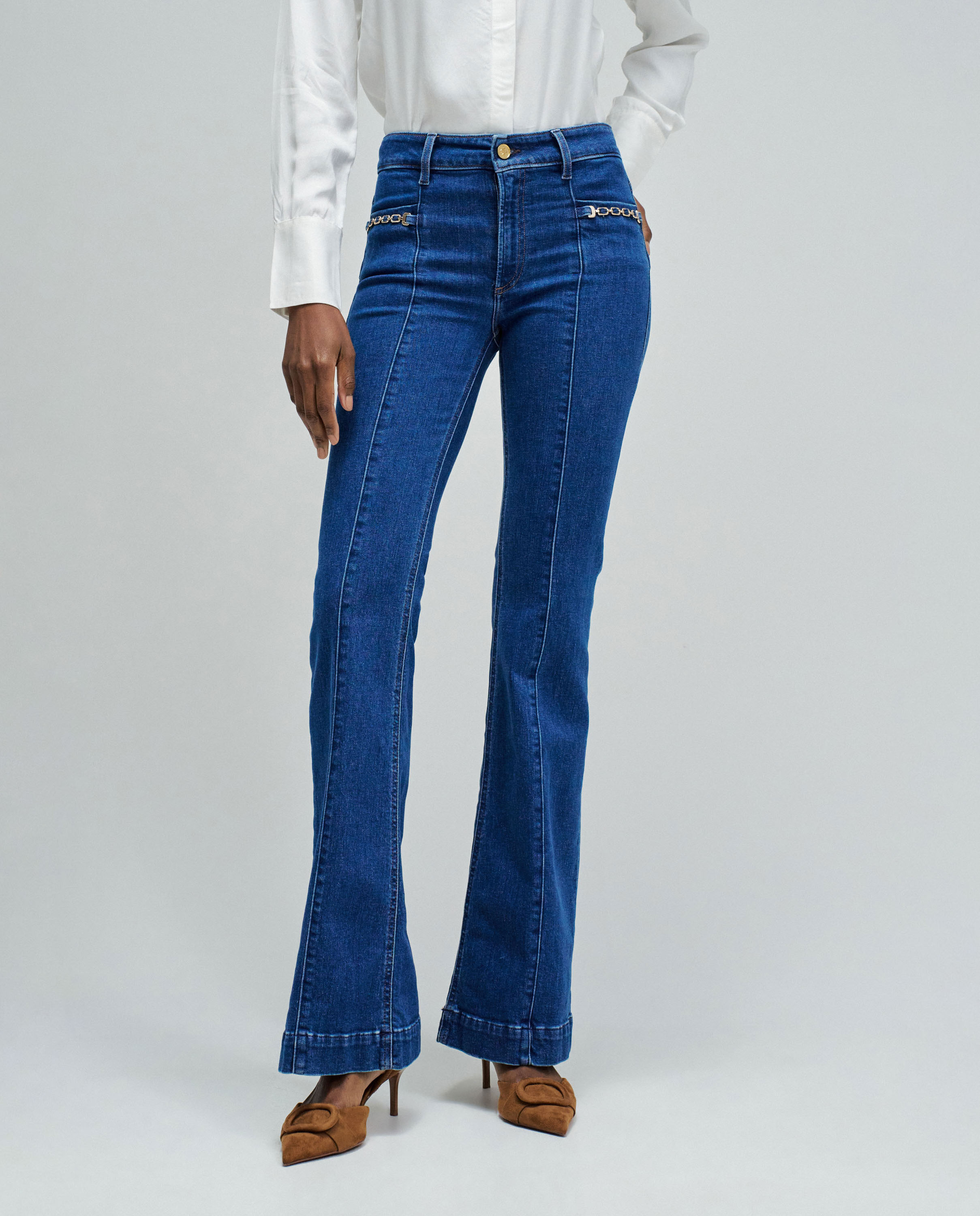 Jeans À Boca de Sino Destiny Push Up Flare Azul-5