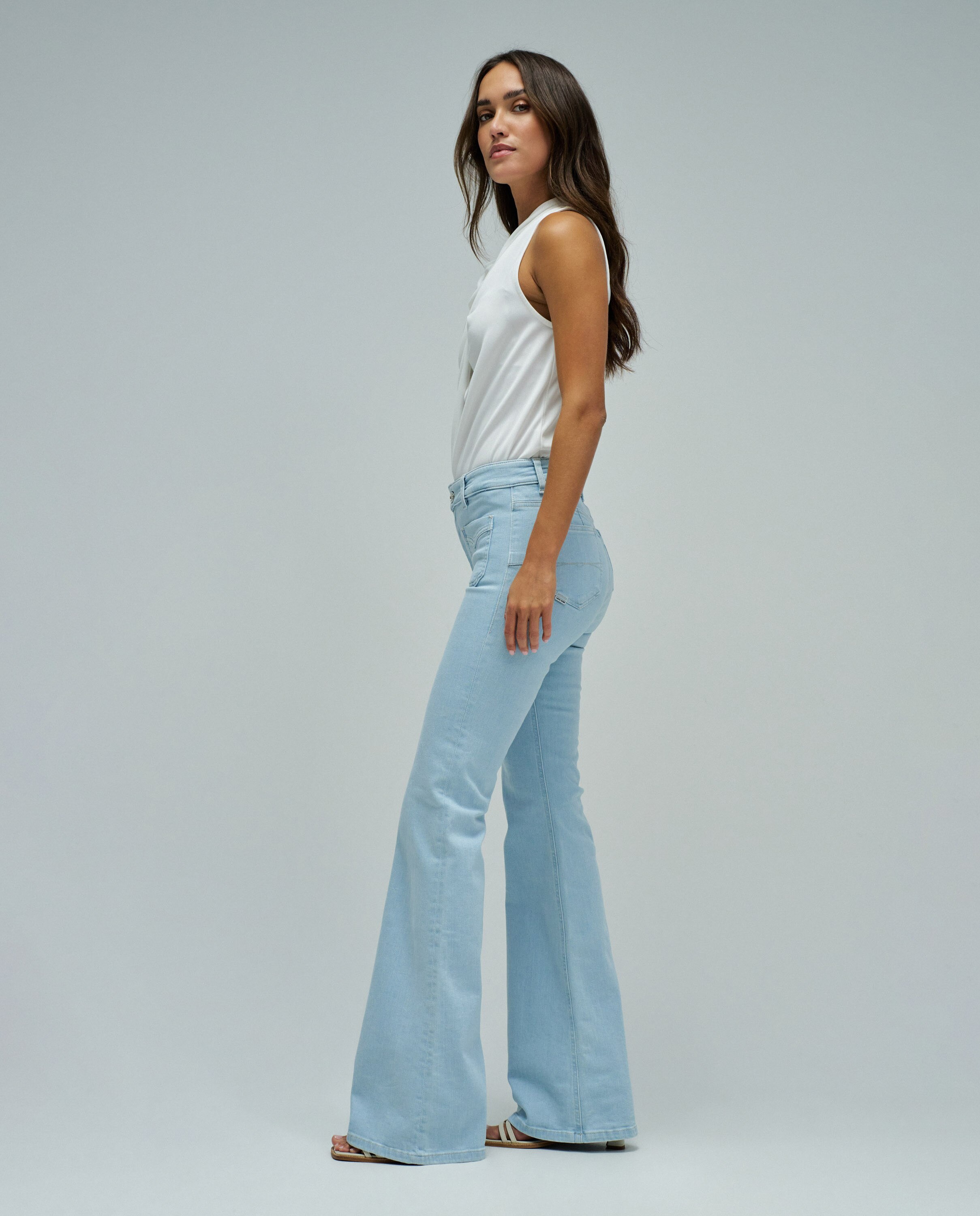 Jeans Destiny Push Up Flare Azul-2