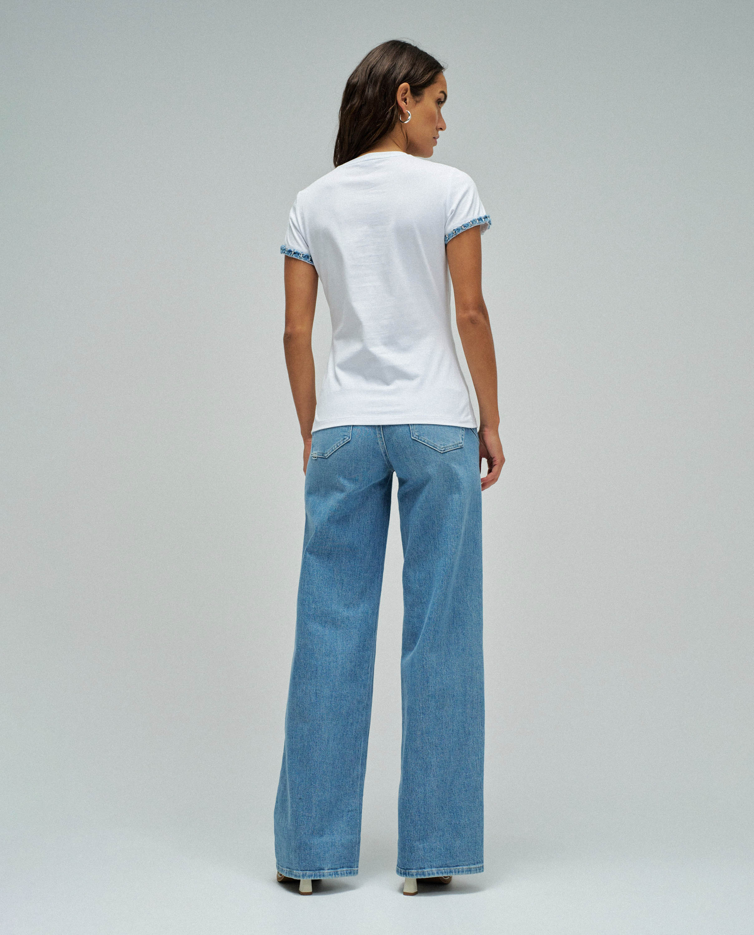 T-shirt com Branding Slim Fit Branco-3