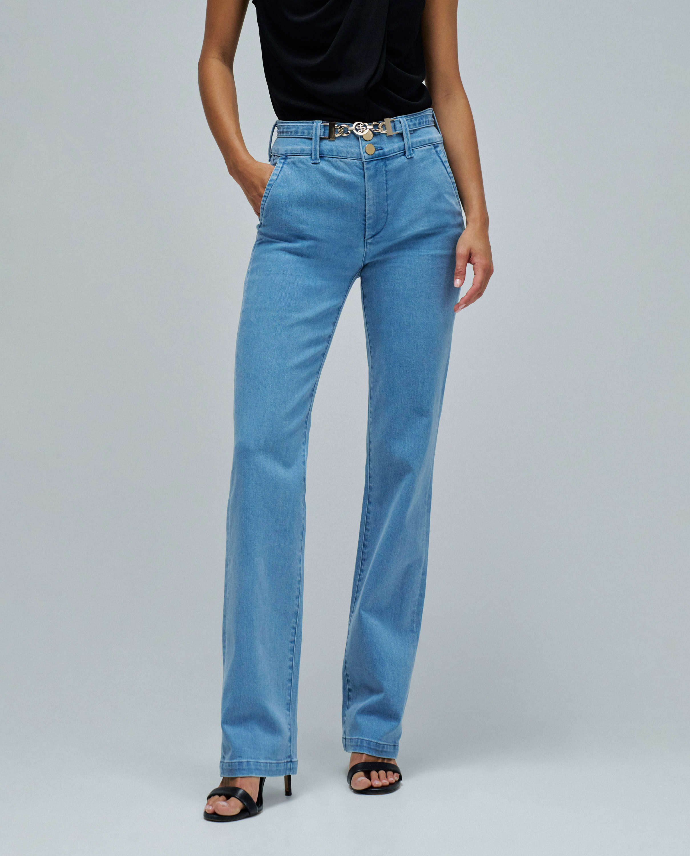 Jeans Secret Calças Chino Push In Retos Azul-5