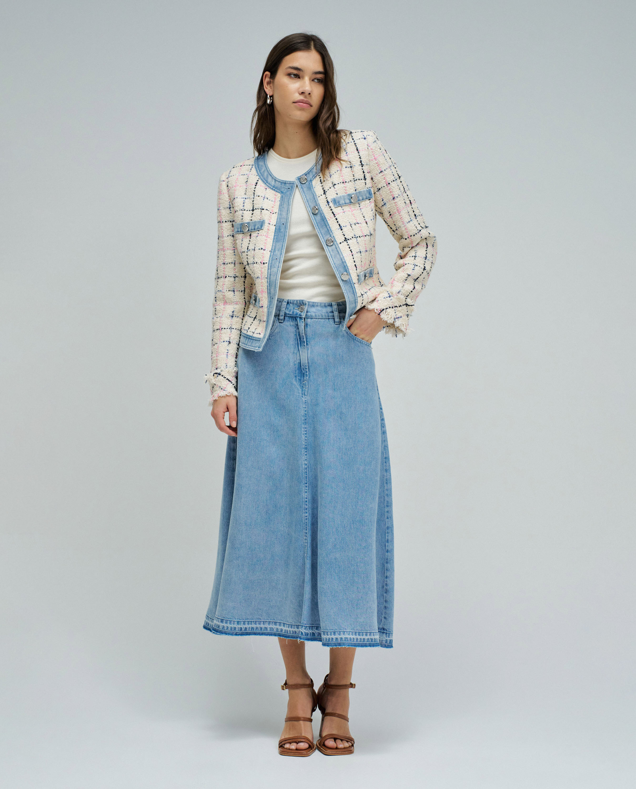 Casaco em Tweed Cru-5