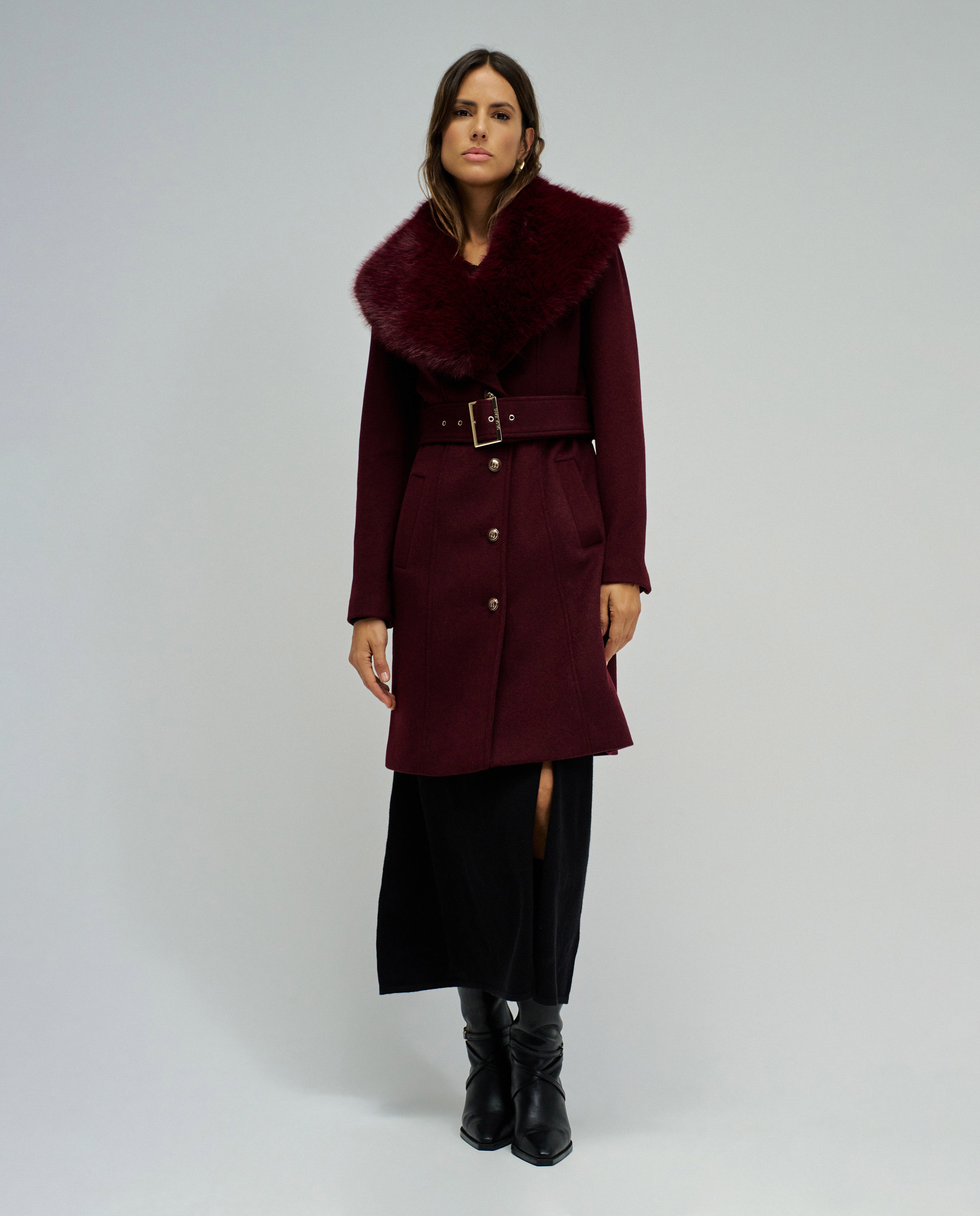 Imagem 0 de Sobretudo de Pano com Pelo