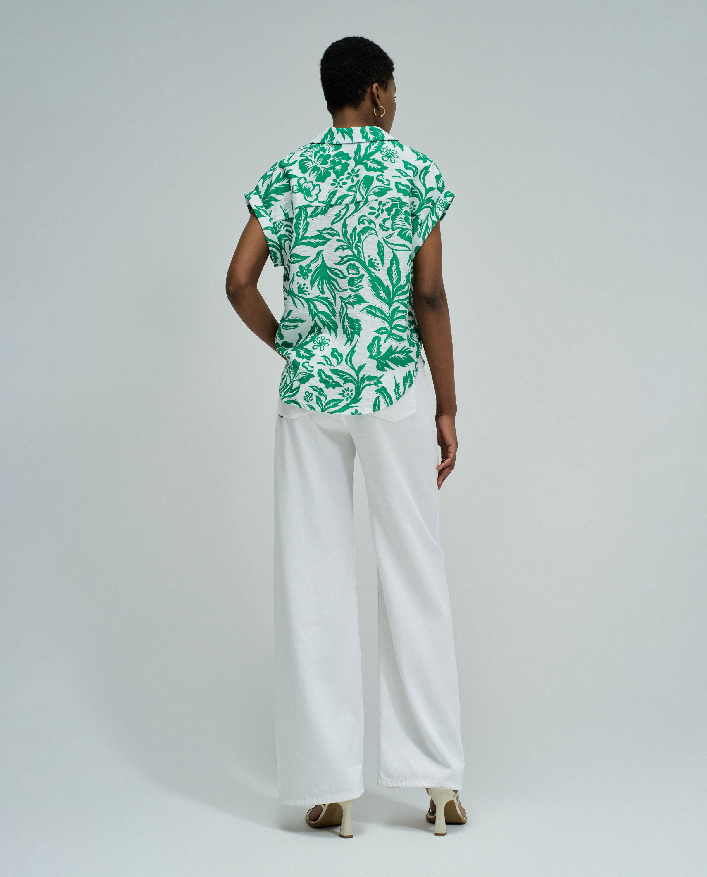 Camisa com Padrão Branco-3