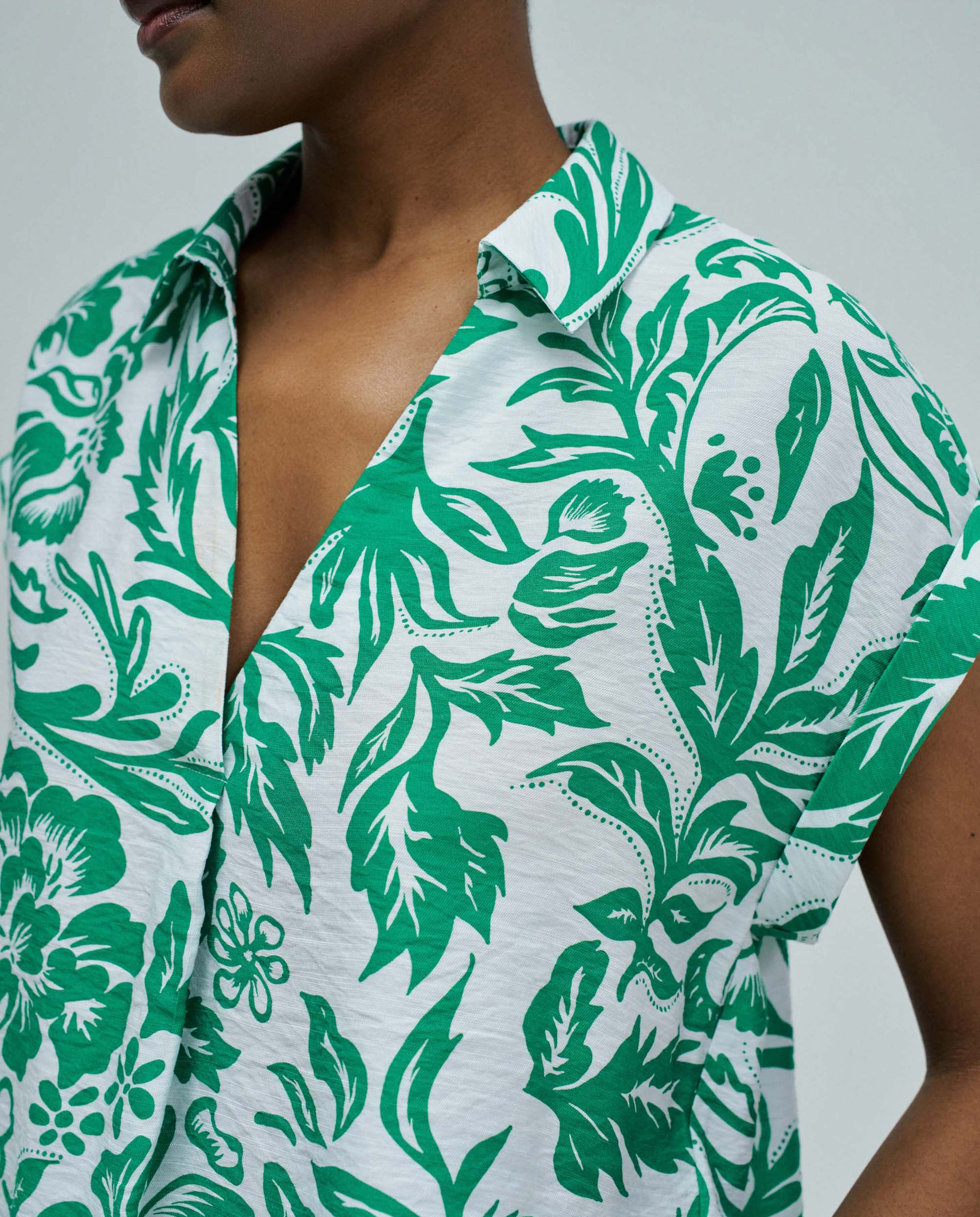 Camisa com Padrão Branco-4