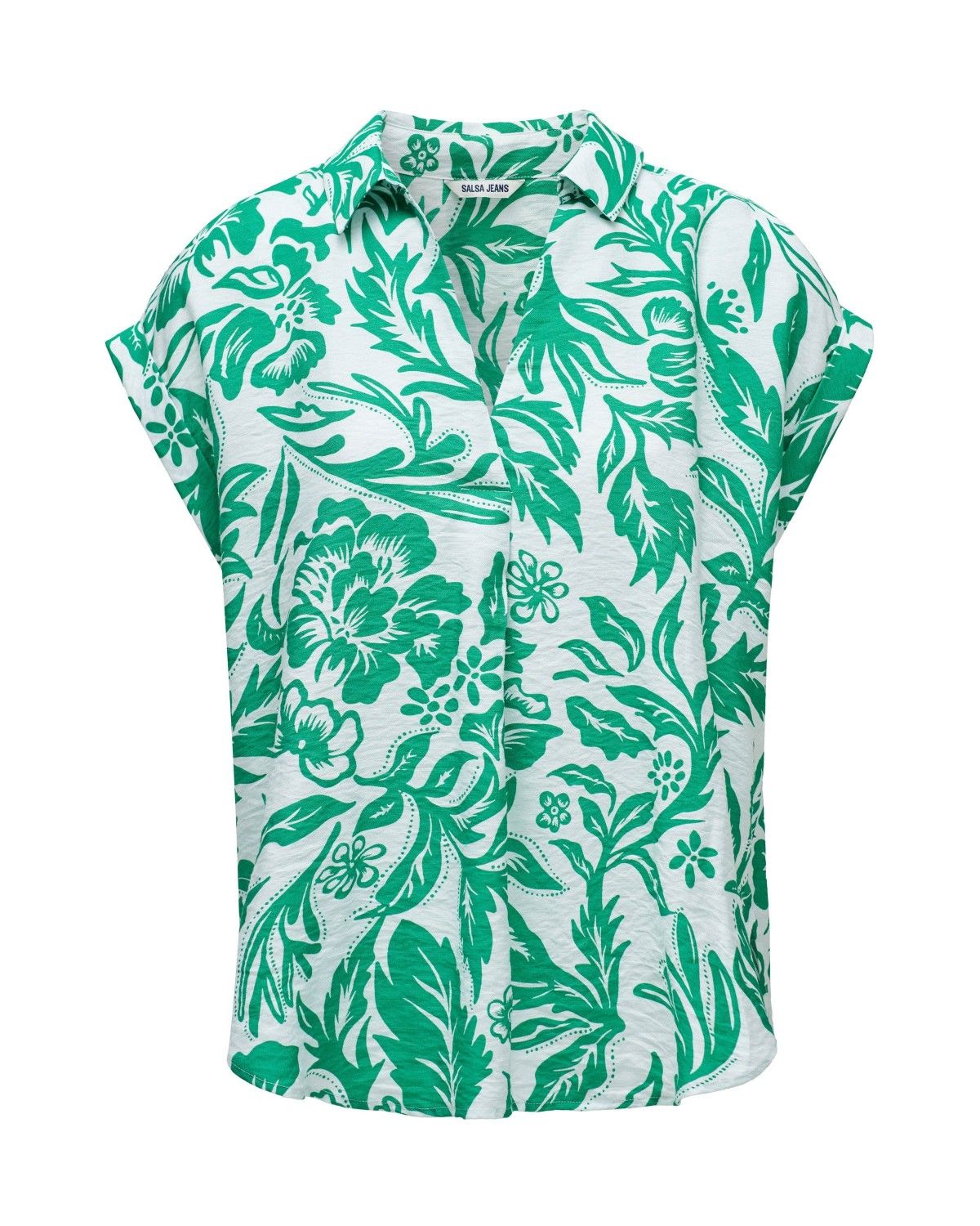 Camisa com Padrão Branco-6