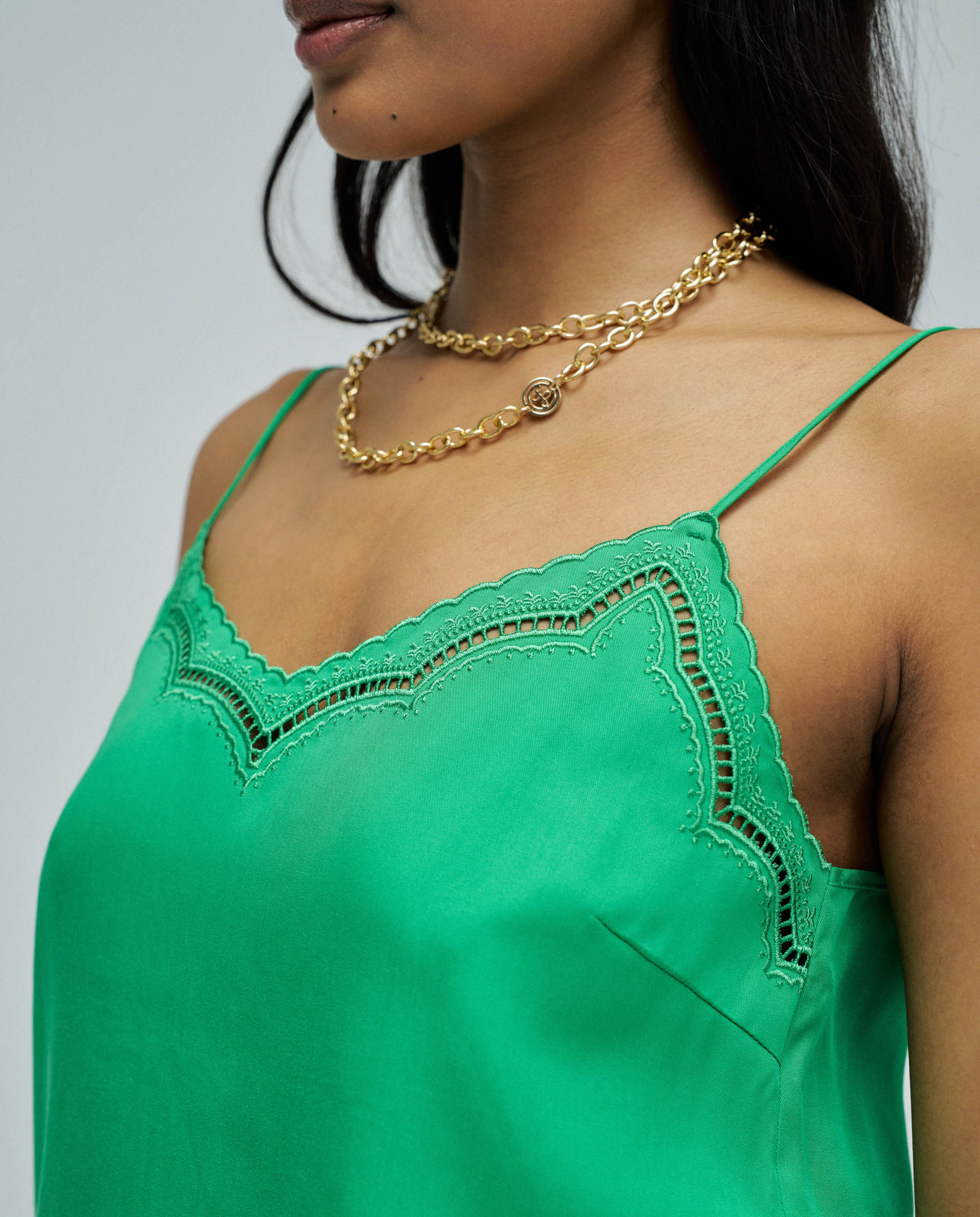 Top Lightdenim com Renda Verde-4