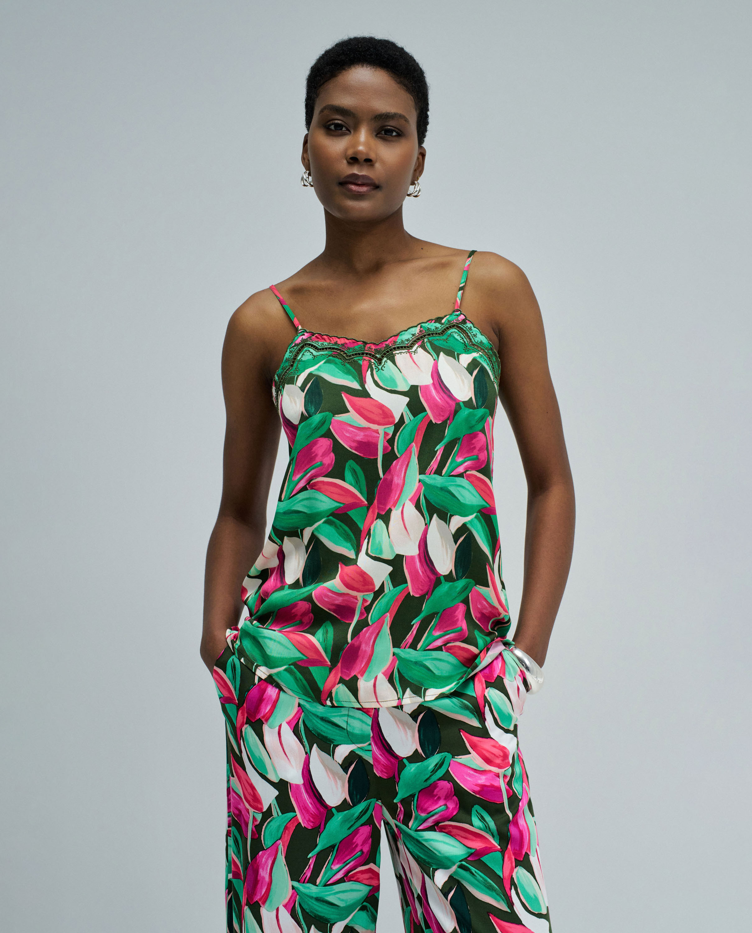 Top com Padrão Floral Rosa-1