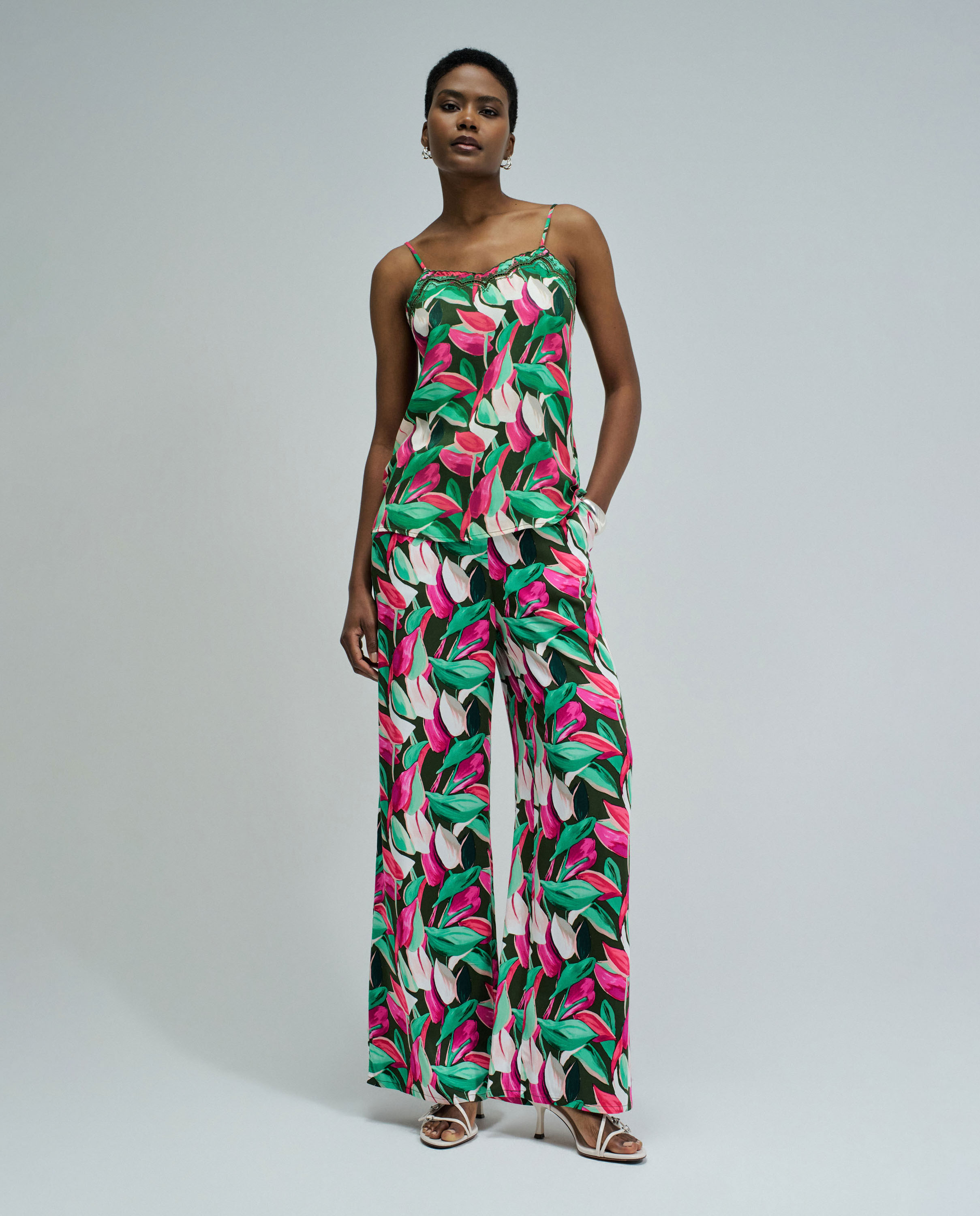 Top com Padrão Floral Rosa-5