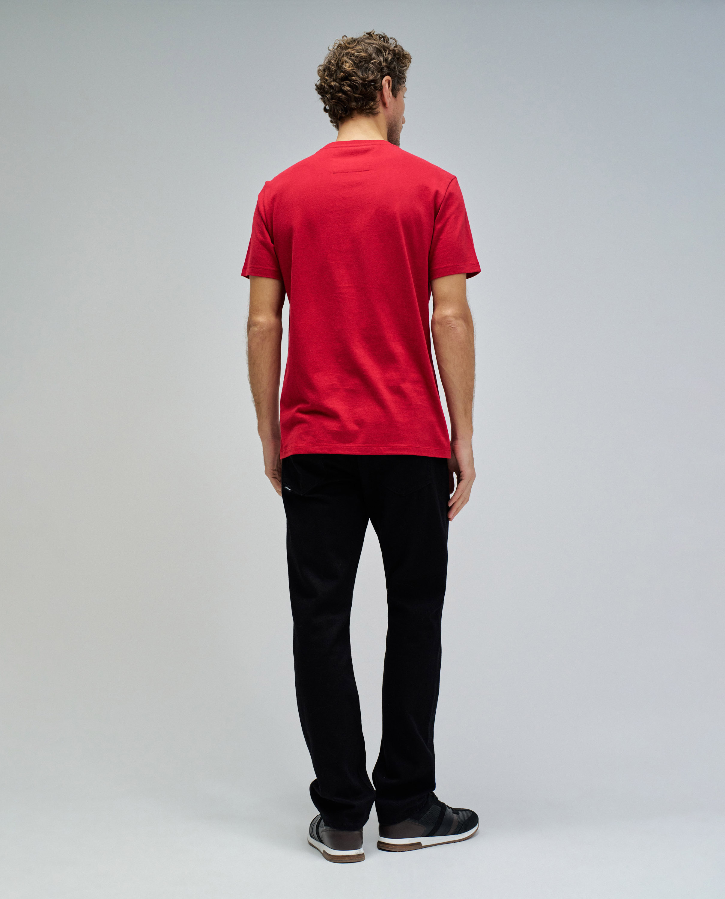 T-shirt de Manga Curta com Branding Vermelho-3