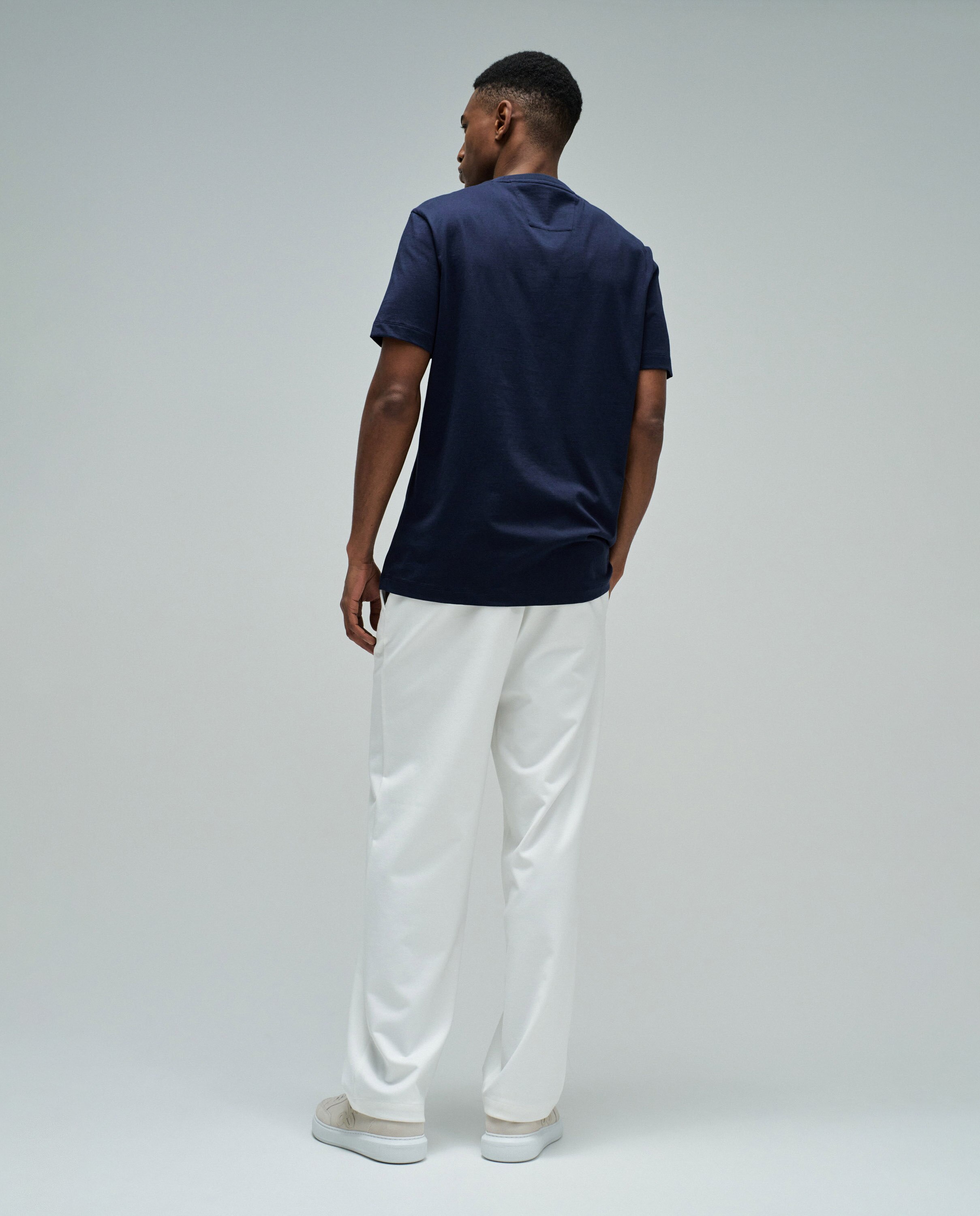 T-shirt de Manga Curta com Branding Slim Fit Azul-marinho-3