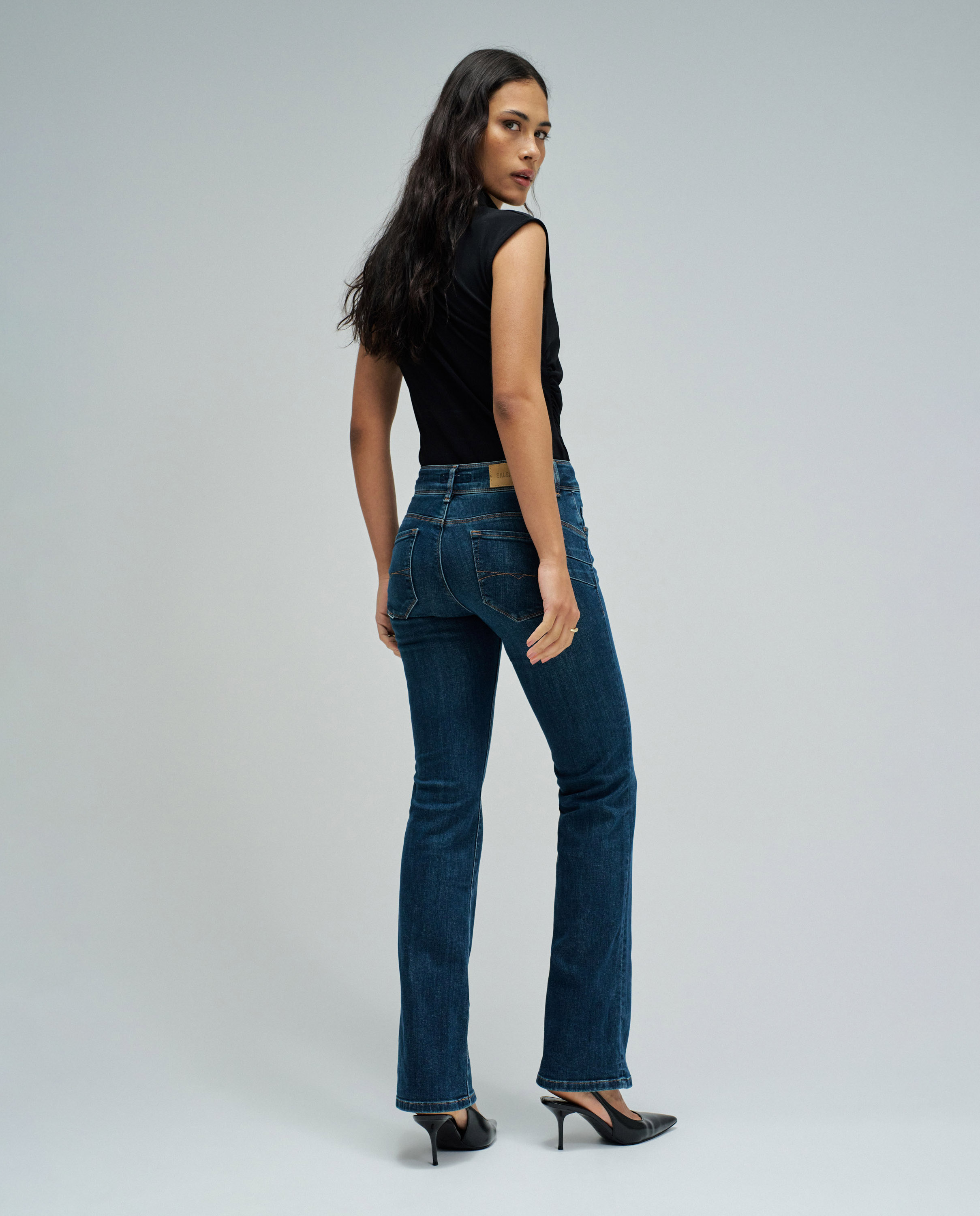 Jeans À Boca de Sino Secret Push In Azul / Verde-3