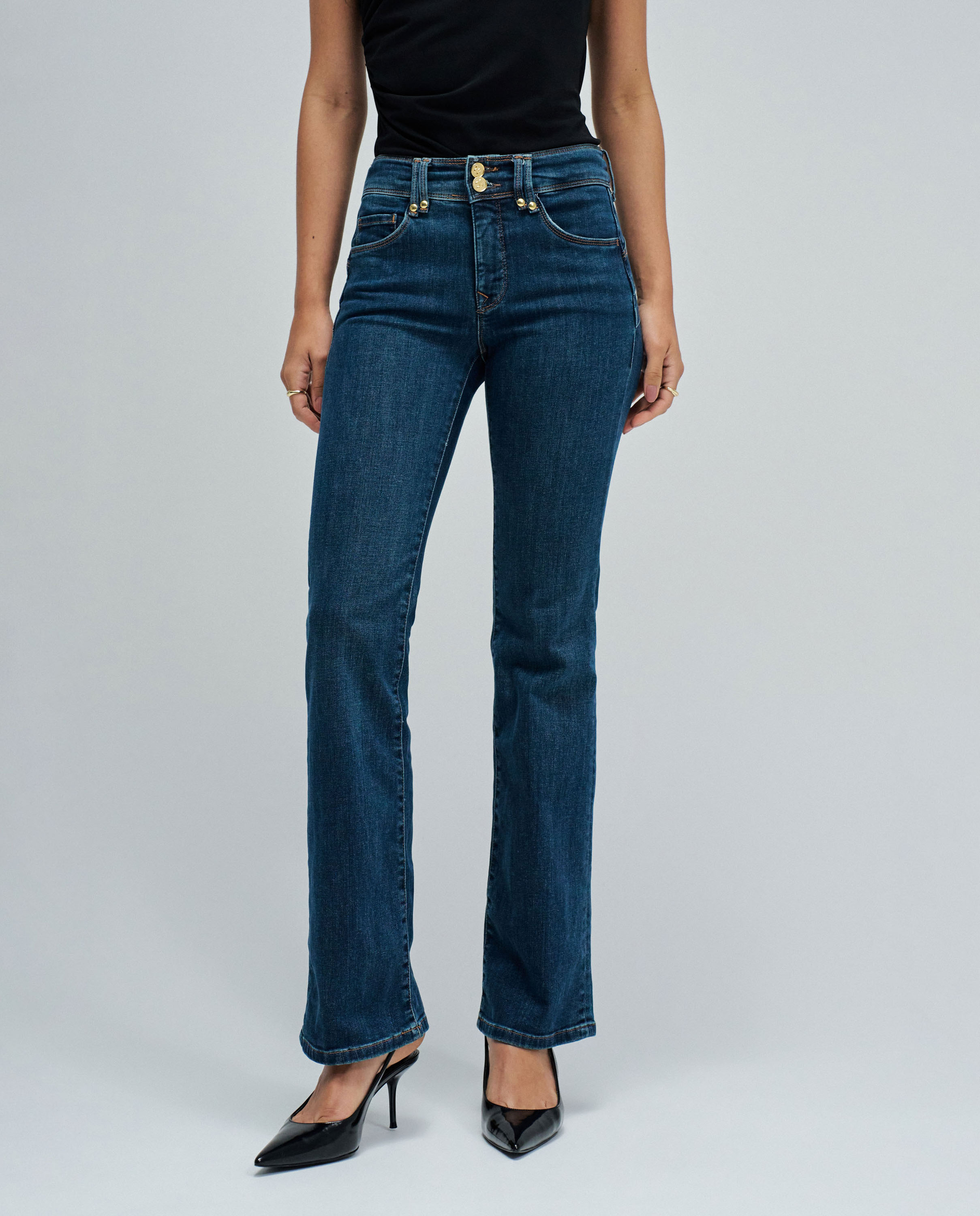 Jeans À Boca de Sino Secret Push In Azul / Verde-5