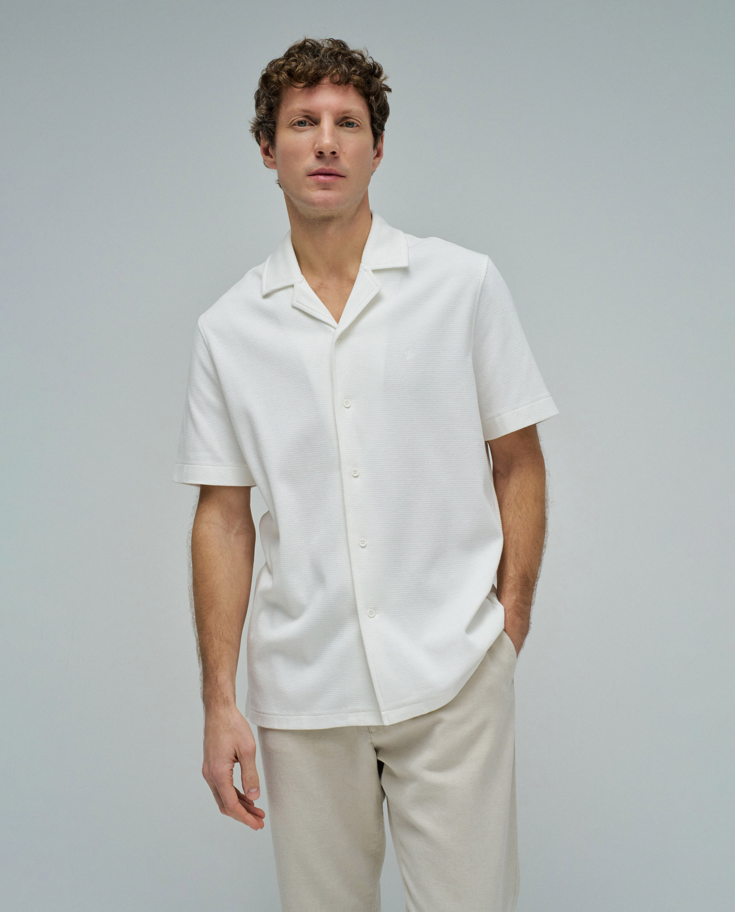 Camisa Texturada Regular Fit Natural-1