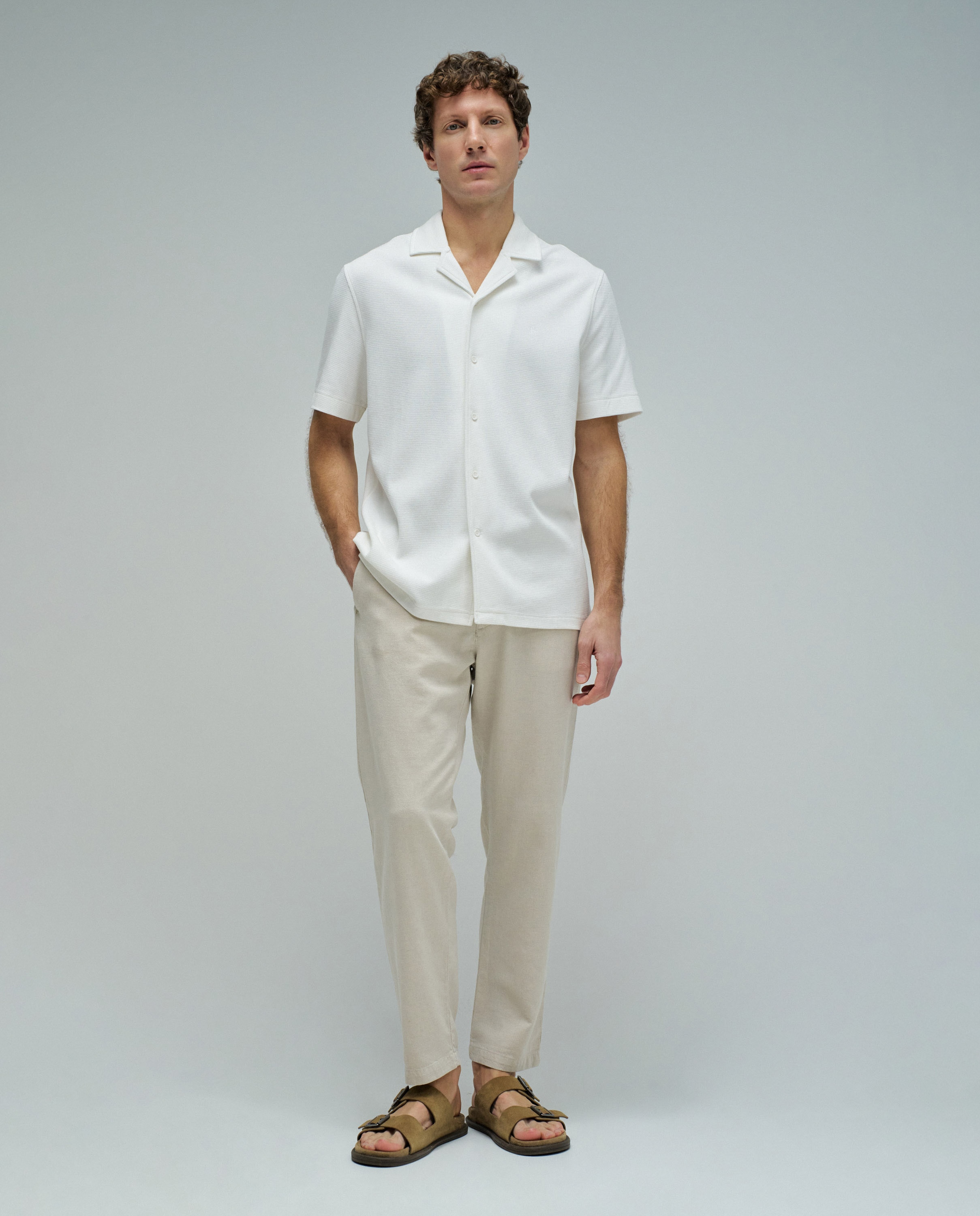 Camisa Texturada Regular Fit Natural-4