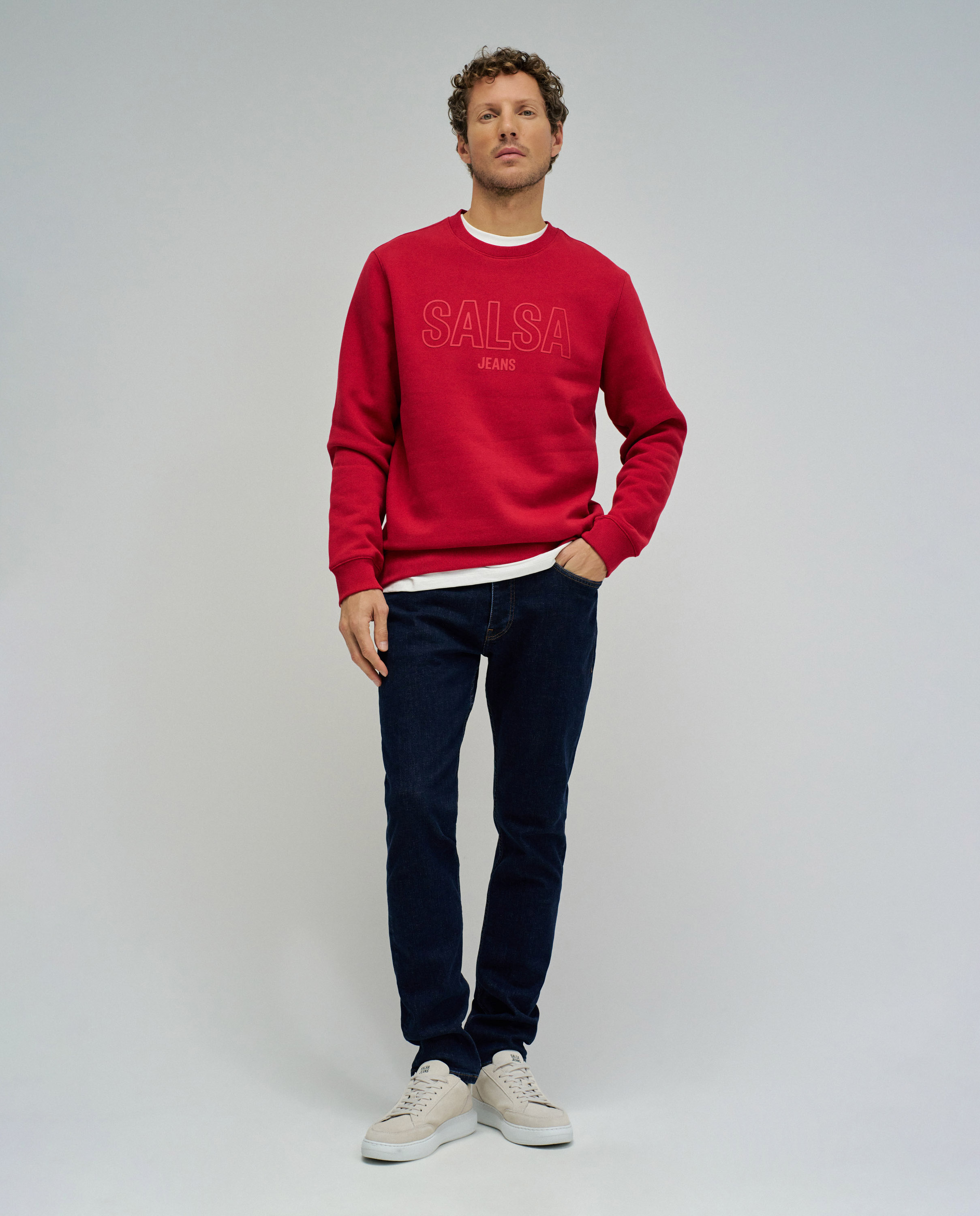Sweatshirt com Branding Vermelho-5