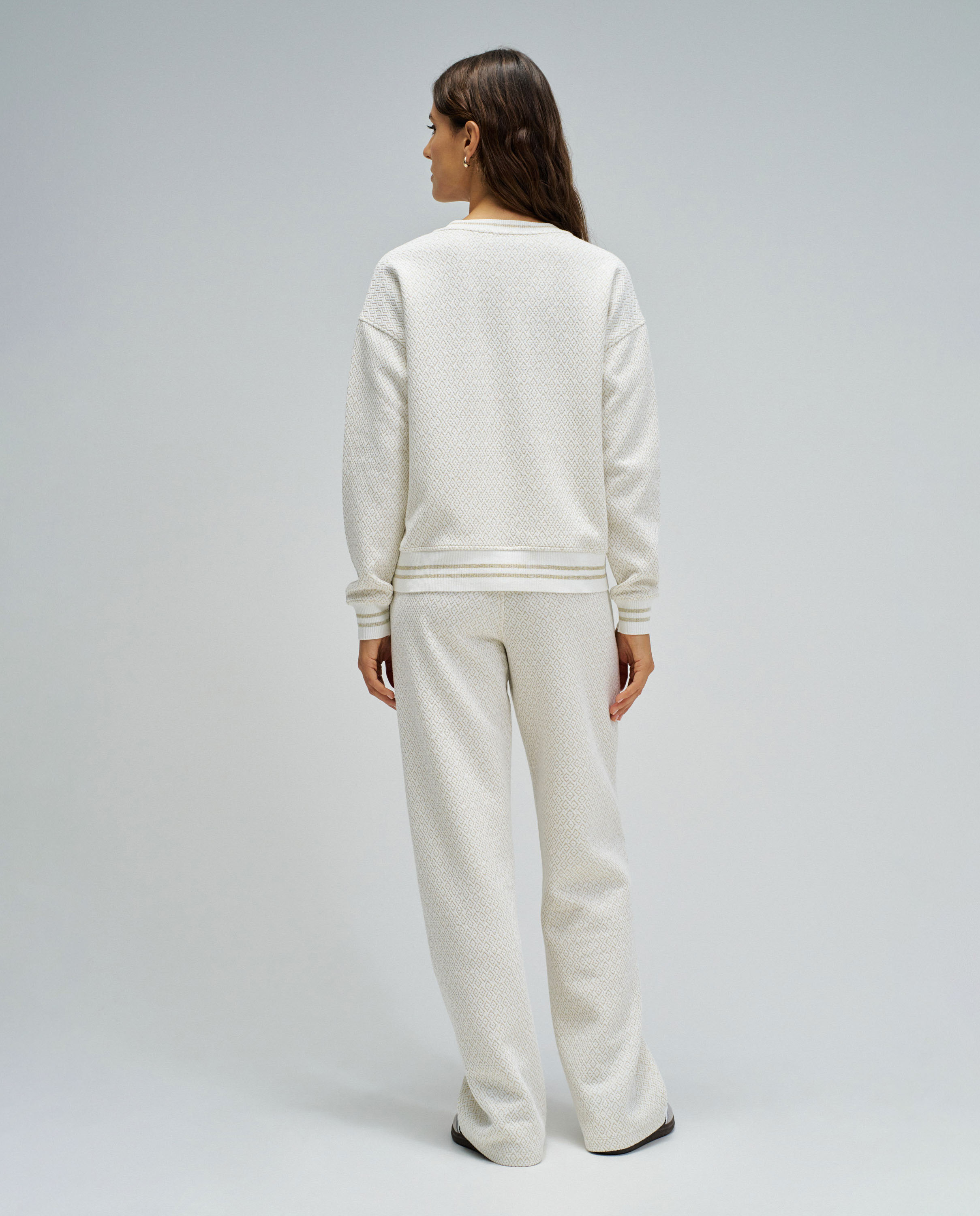Sweatshirt com Jacquard e Lurex Natural-3