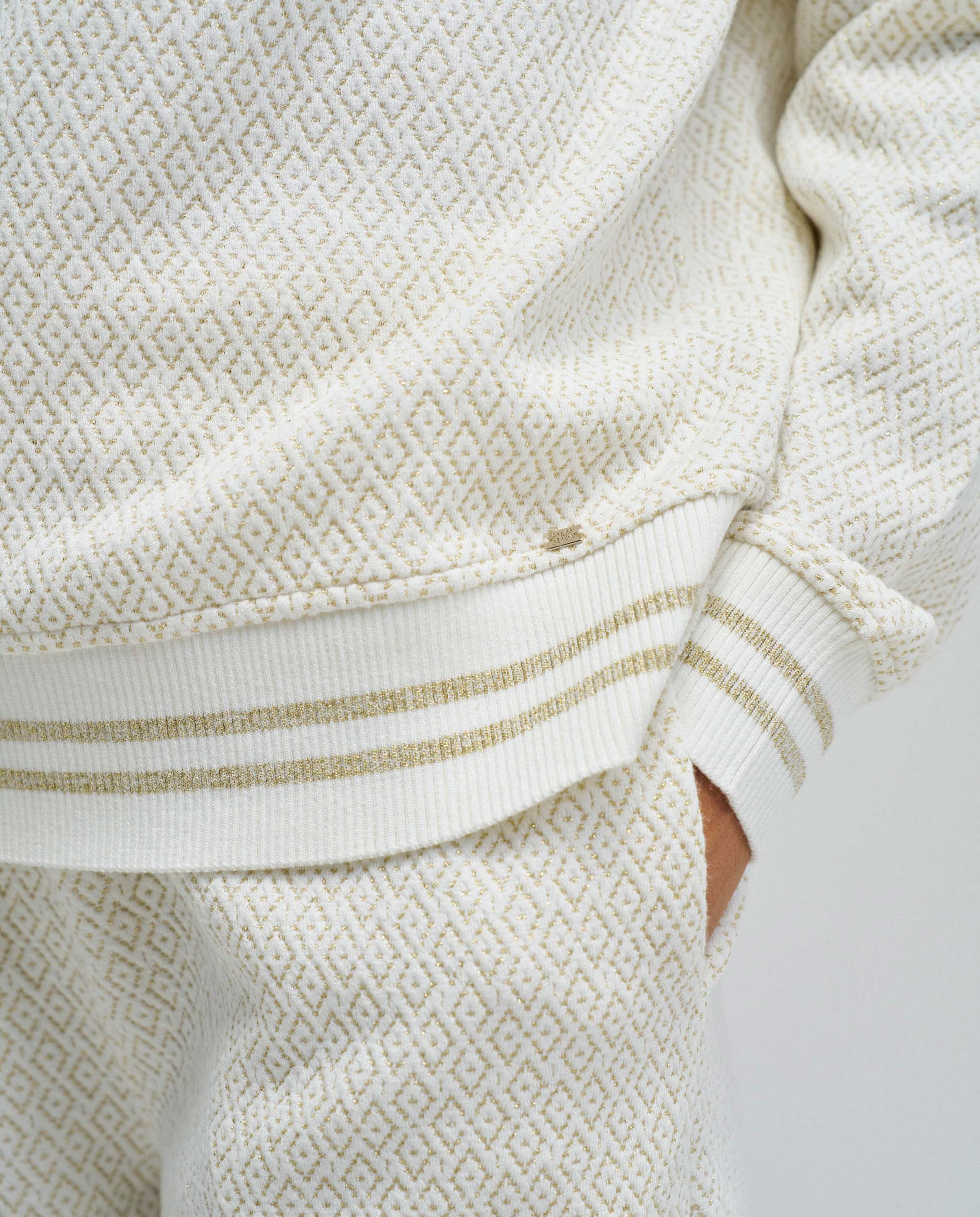Sweatshirt com Jacquard e Lurex Natural-4