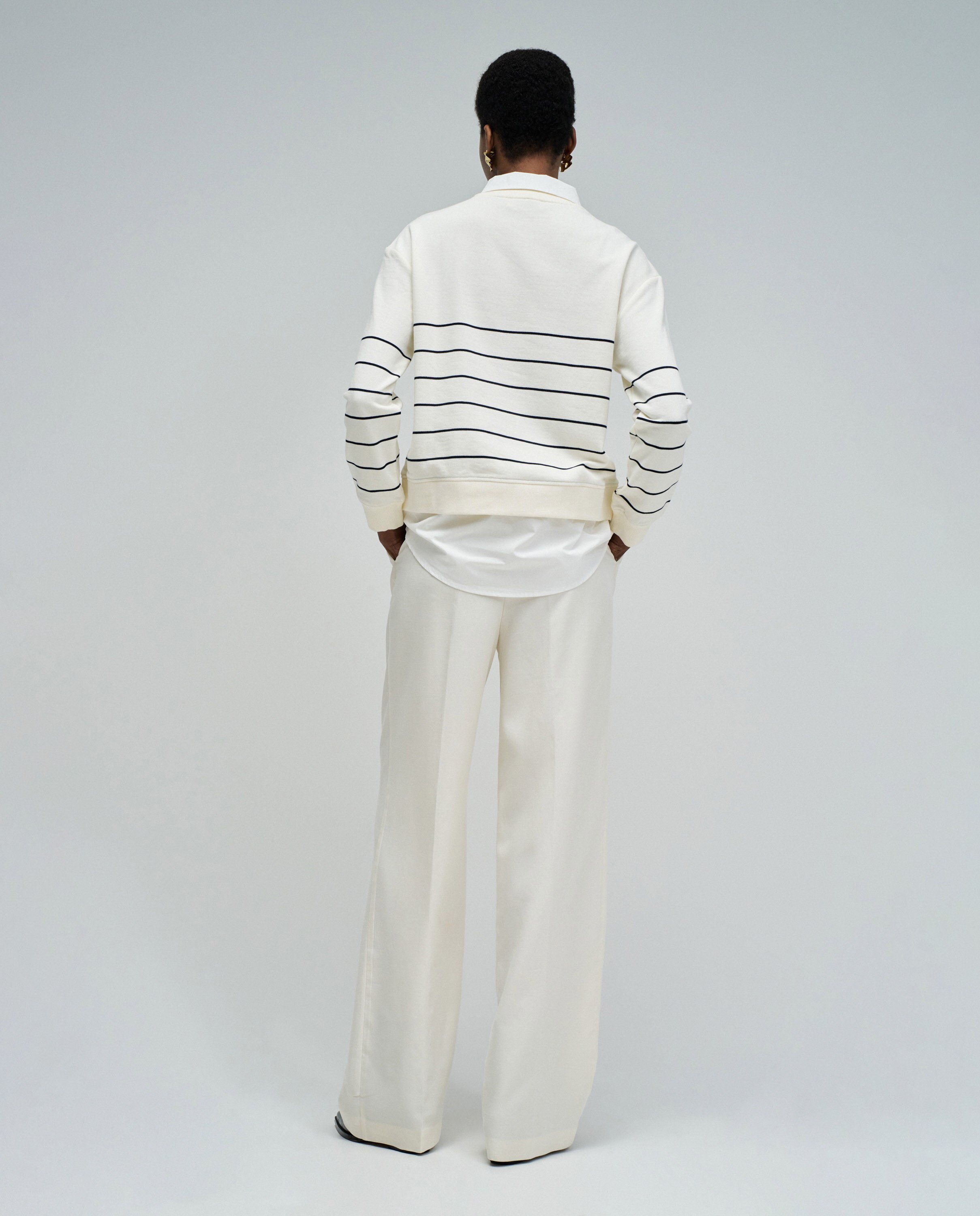 Sweatshirt Combinada com Camisa Natural-3