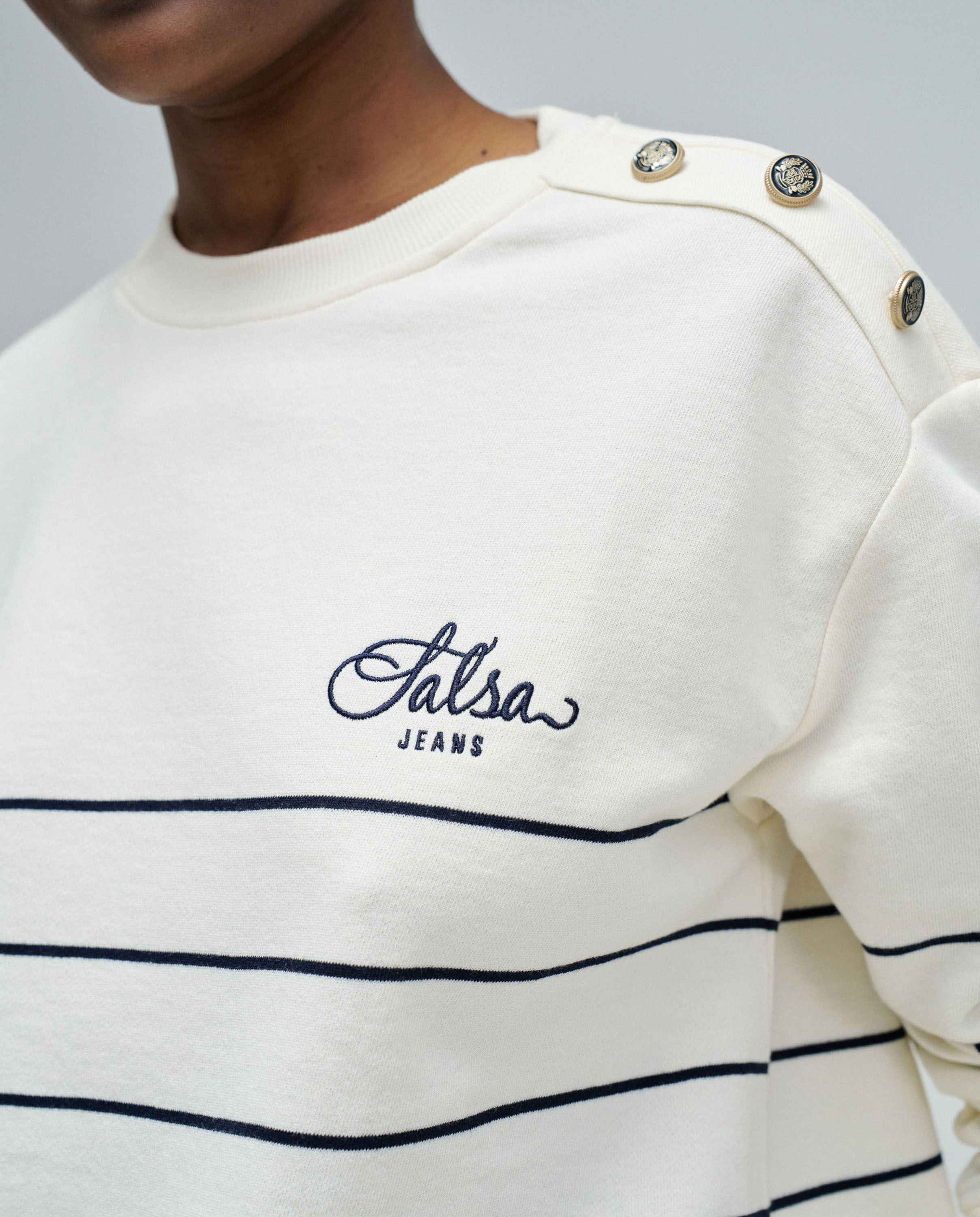 Sweatshirt Combinada com Camisa Natural-4