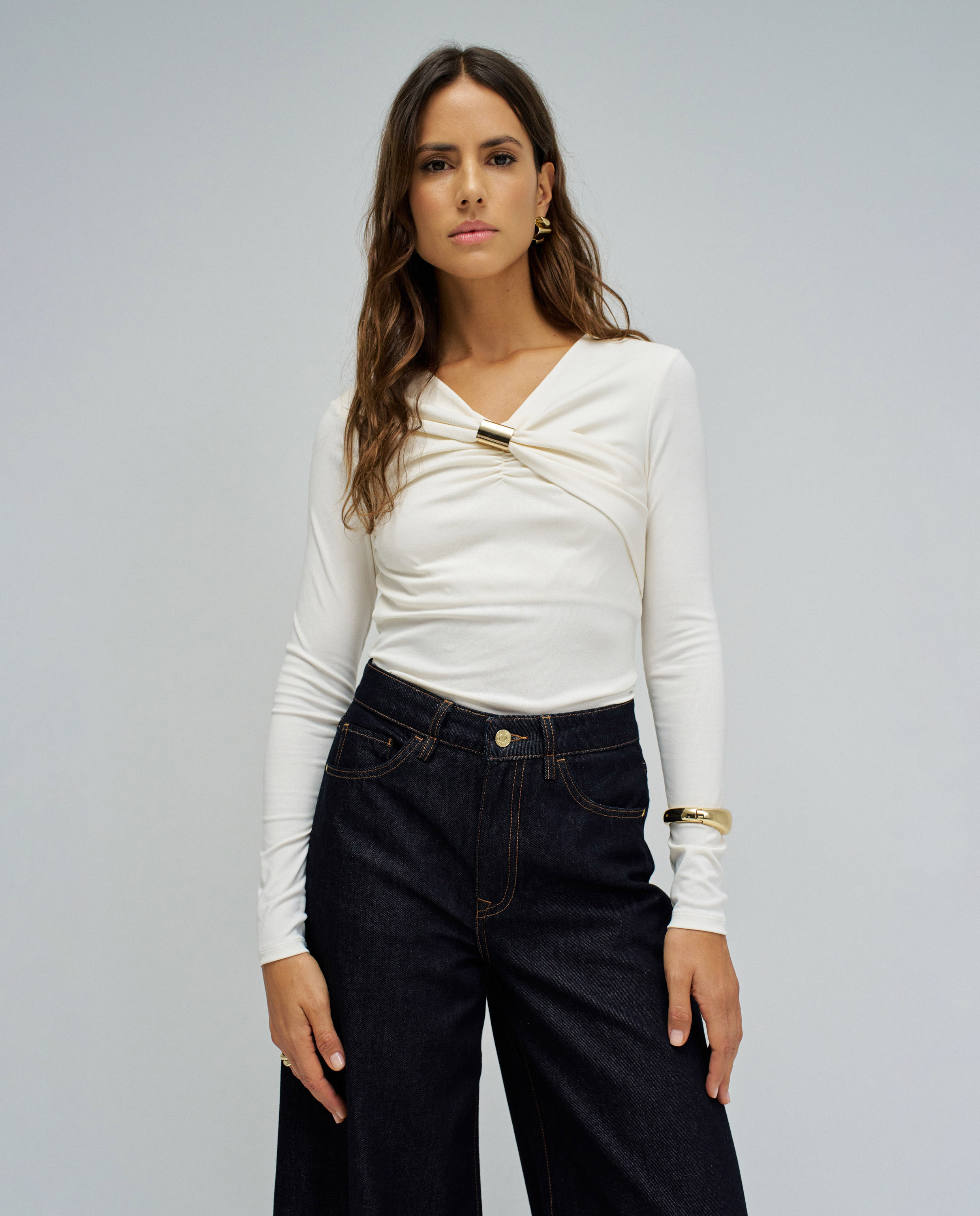 Camisola em Malha Natural-1