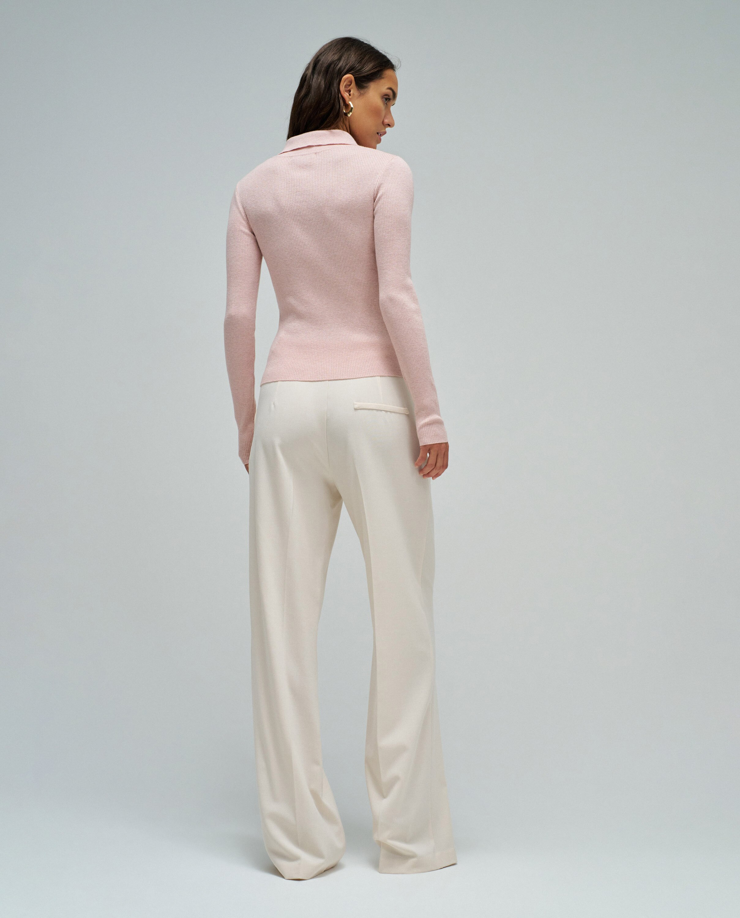 Polo com Botões Dourados Rosa-claro-3