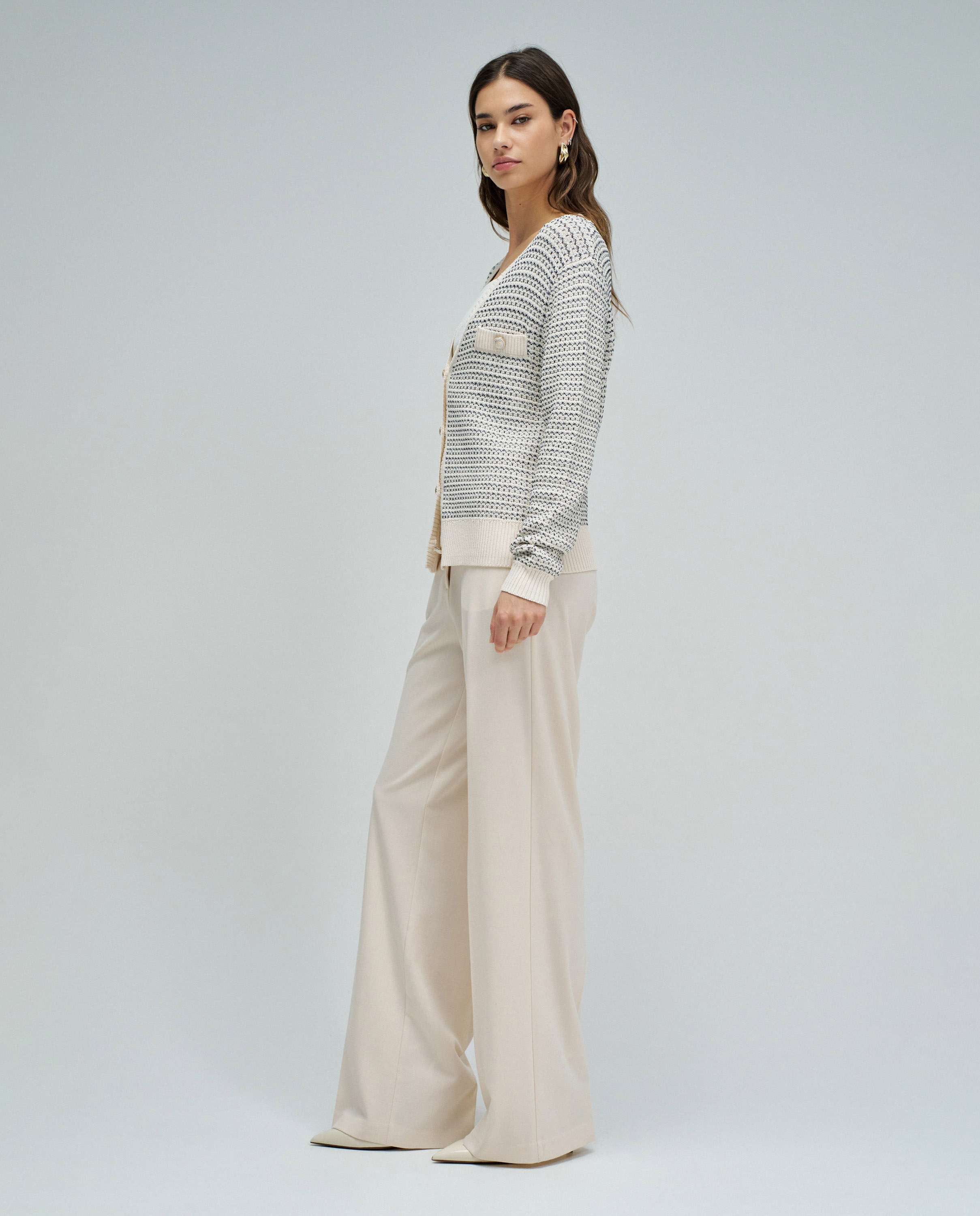 Cardigan com Lurex Natural-2