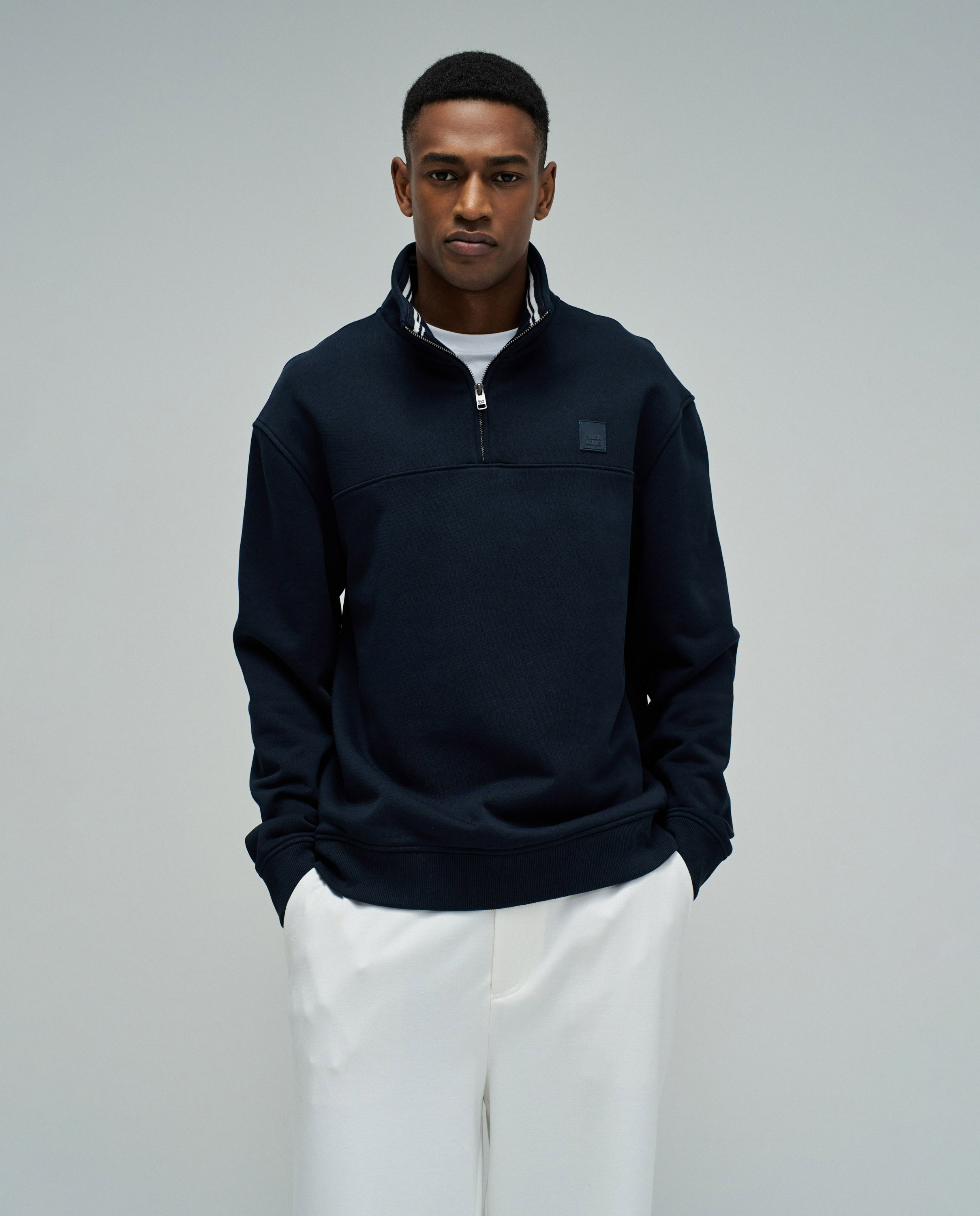 Imagem 0 de Sweatshirt sem Capuz com Meio Fecho