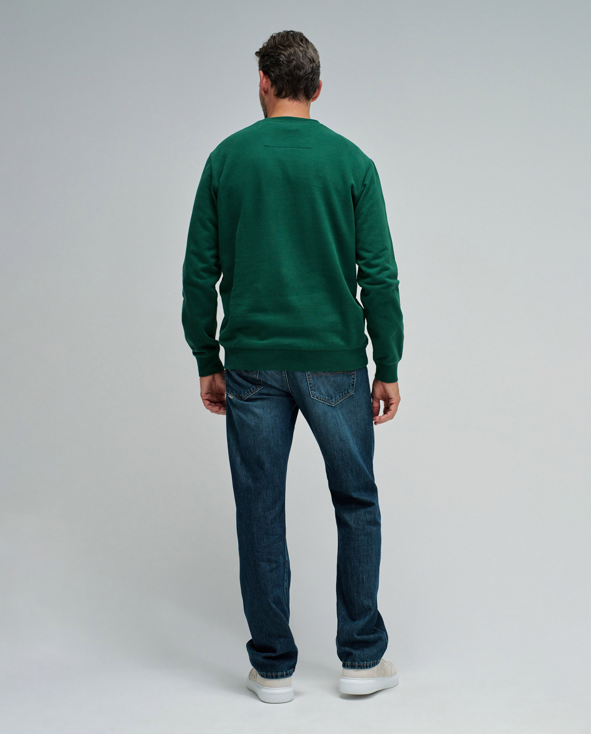 Sweat sem Capuz com Branding Verde-escuro-3