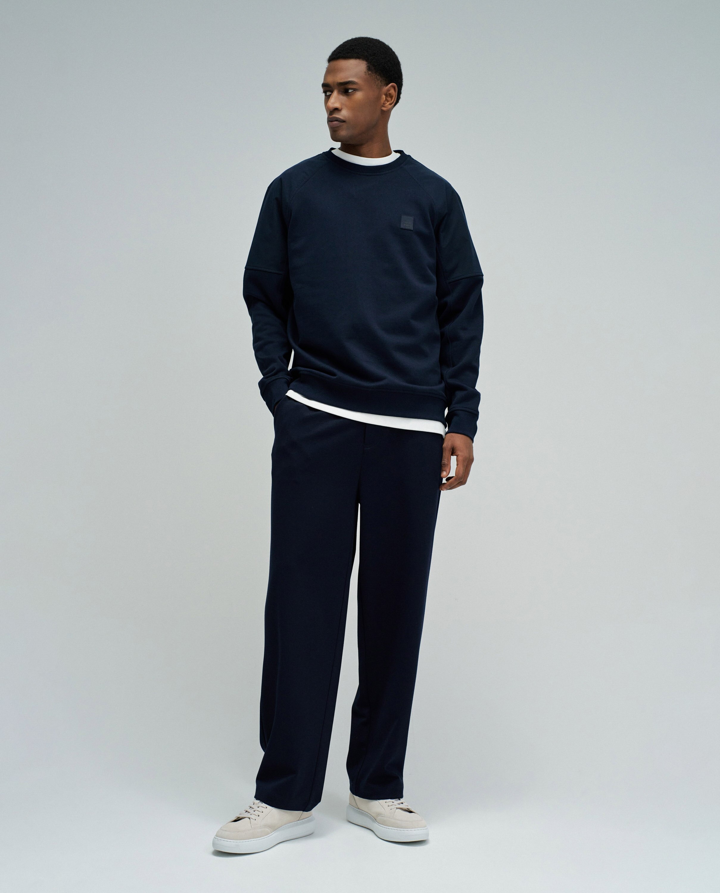 Sweatshirt com Branding sem Capuz Azul-marinho-5