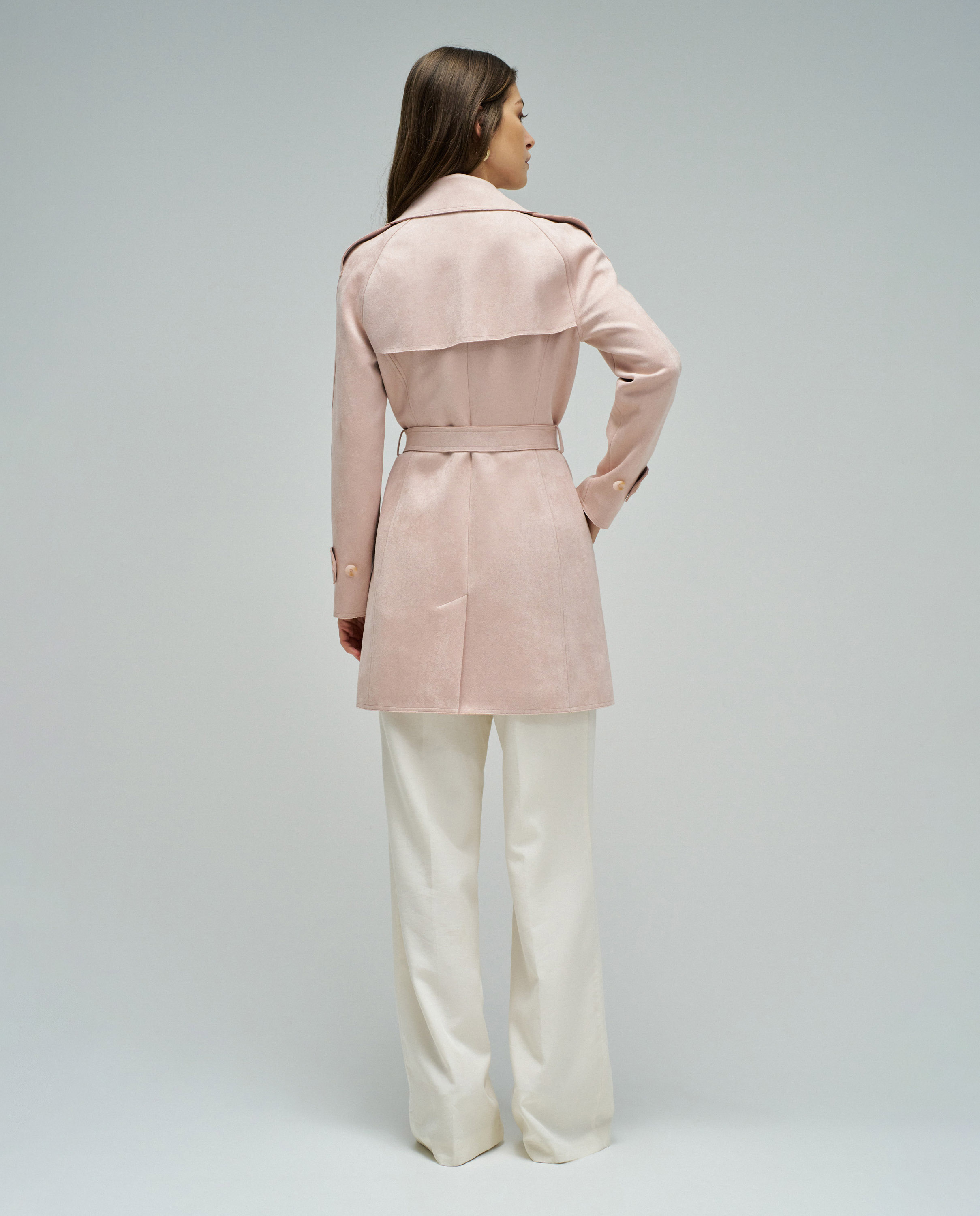 Gabardina de Camurça Rosa-claro-3