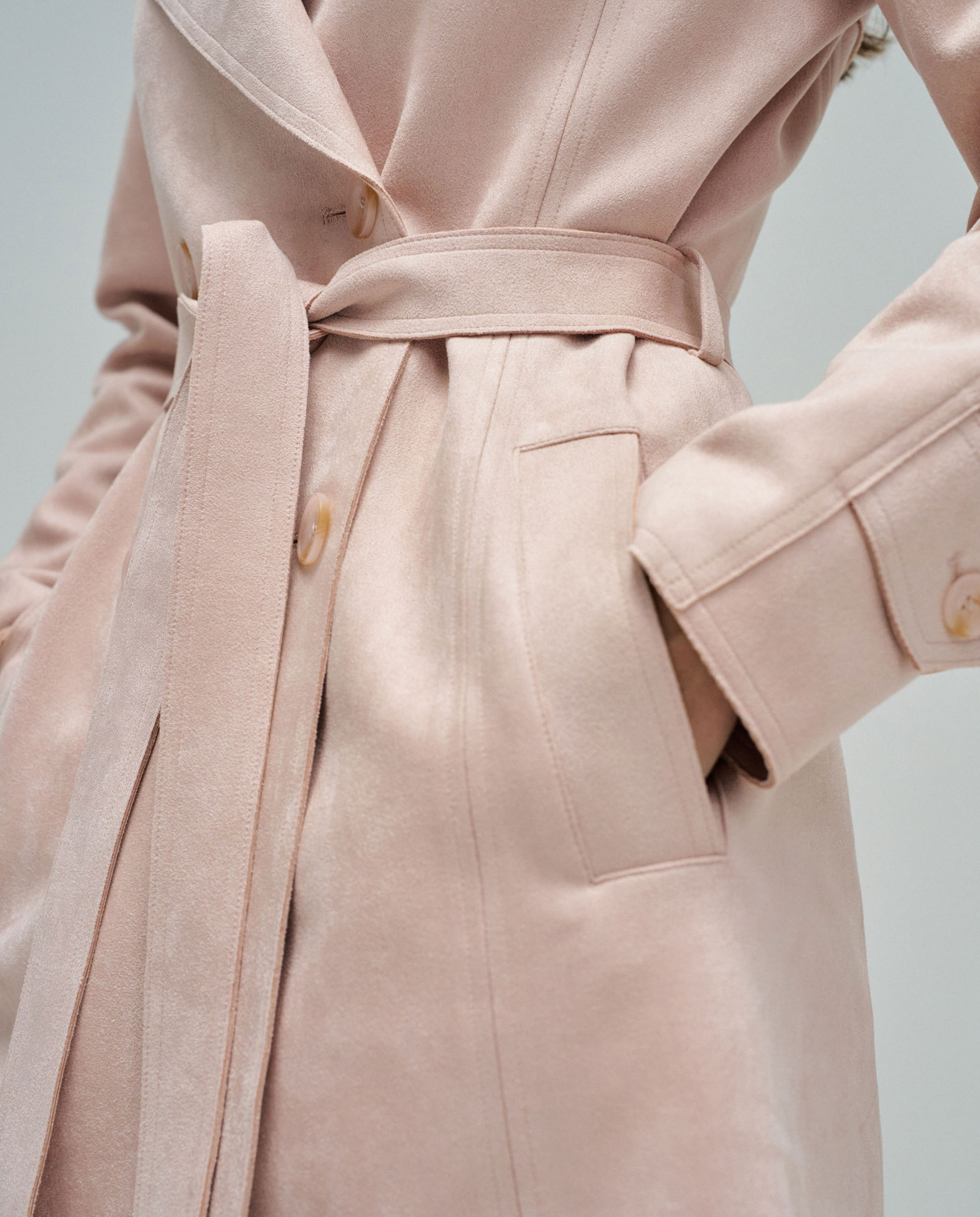 Gabardina de Camurça Rosa-claro-4