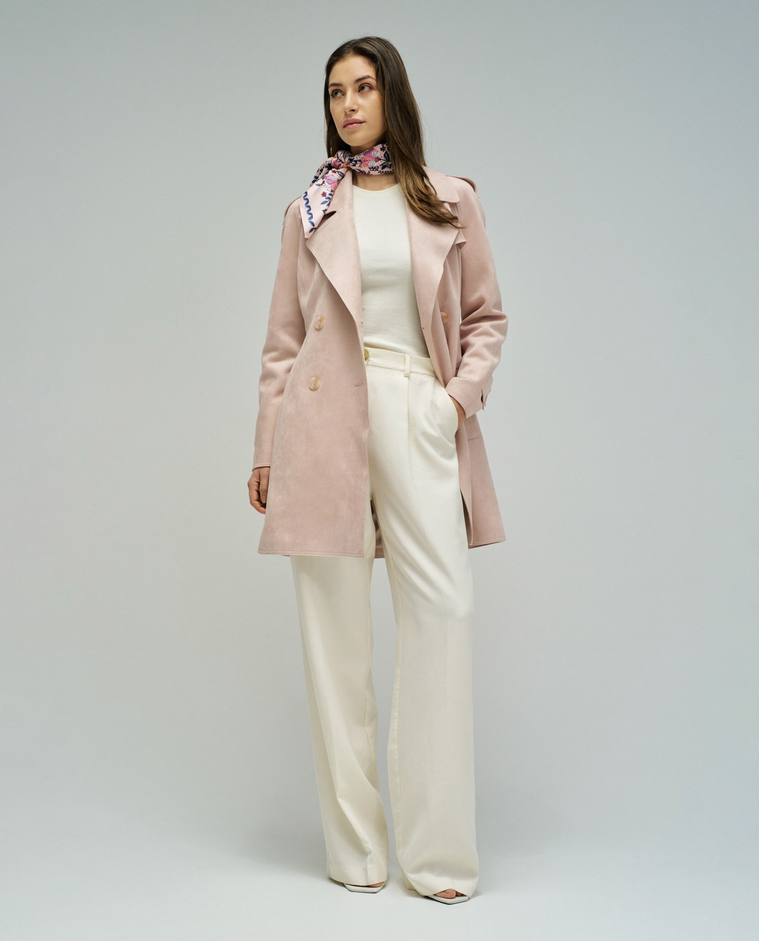 Gabardina de Camurça Rosa-claro-5