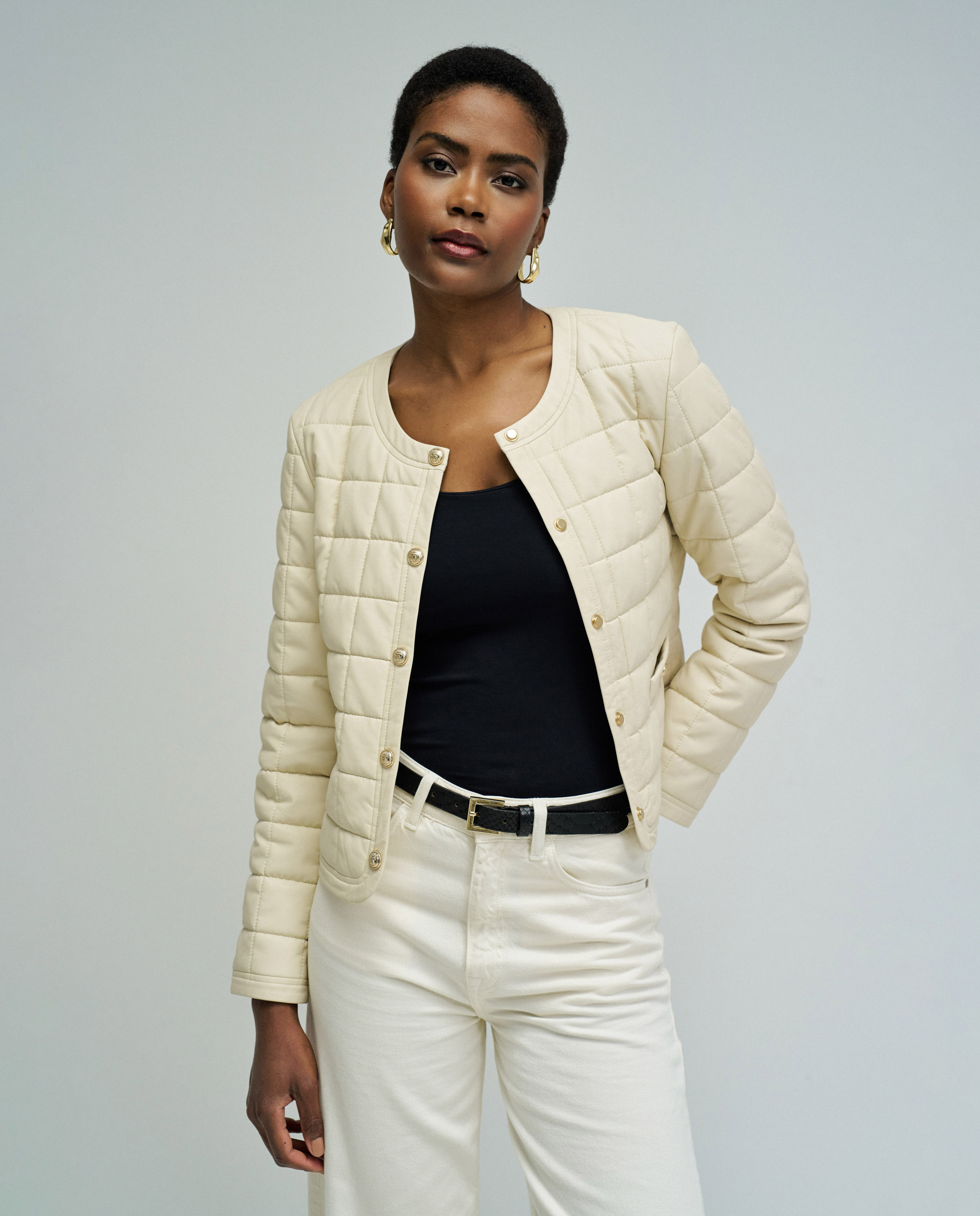 Imagem 0 de Plumífero Acolchoado Efeito Couro