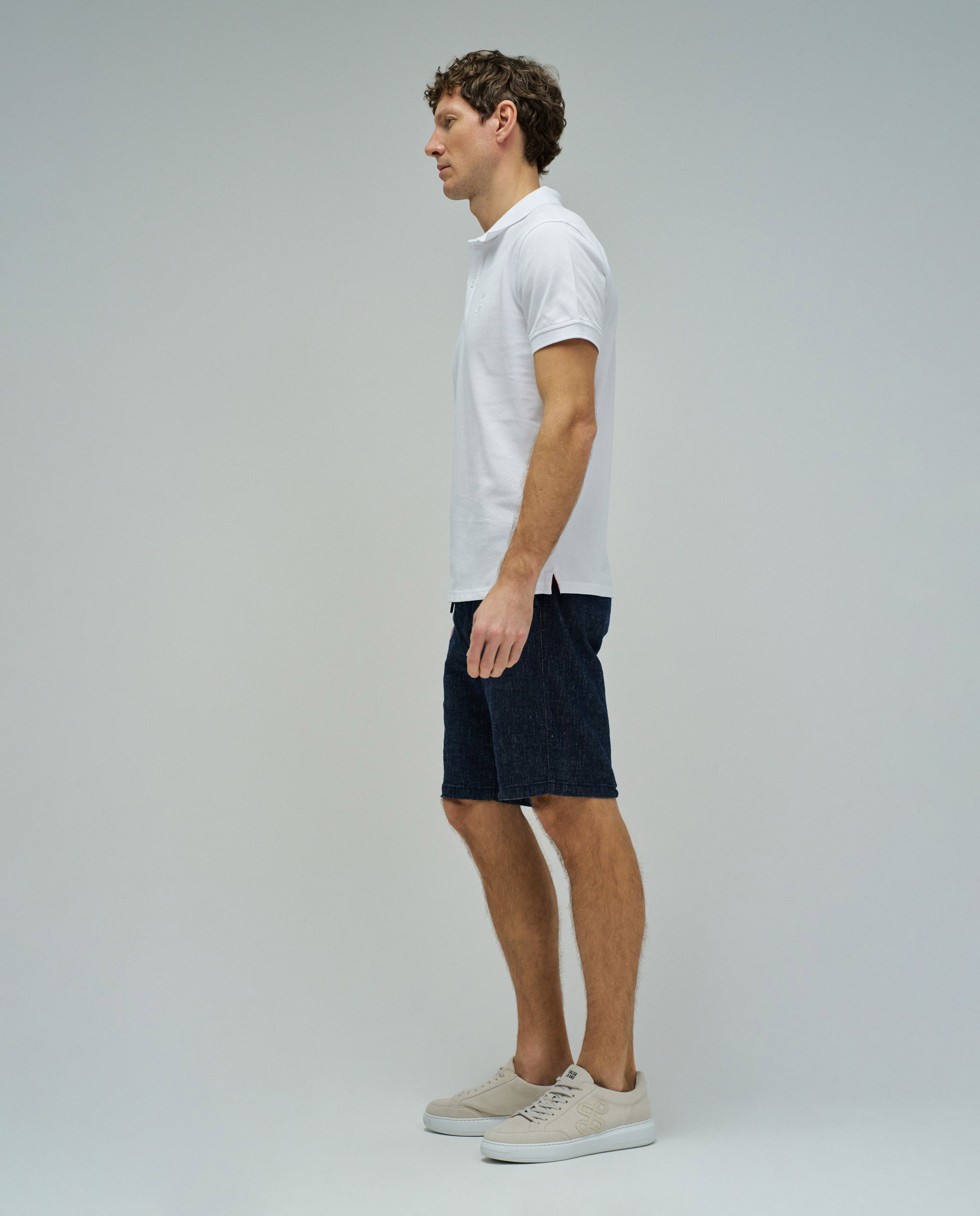 Polo de Manga Curta com Branding Branco-2