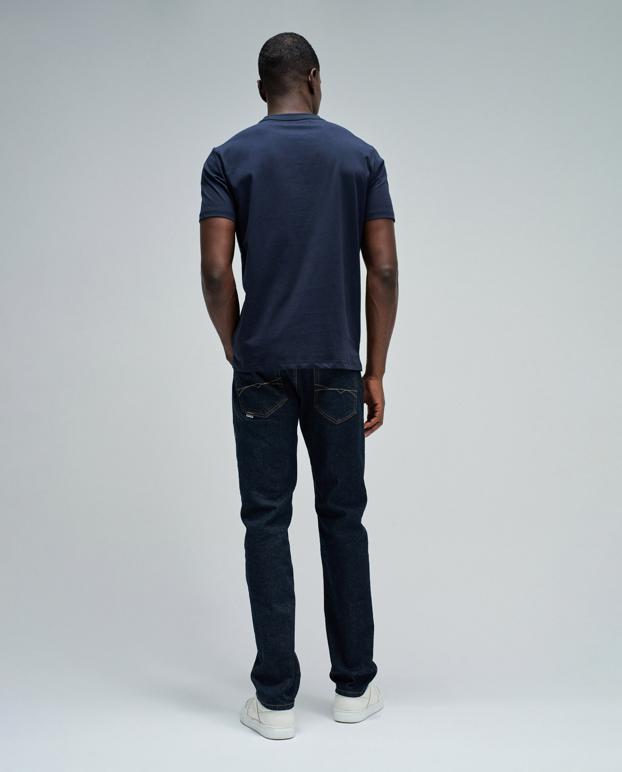 T-shirt com Branding Slim Fit Azul-3