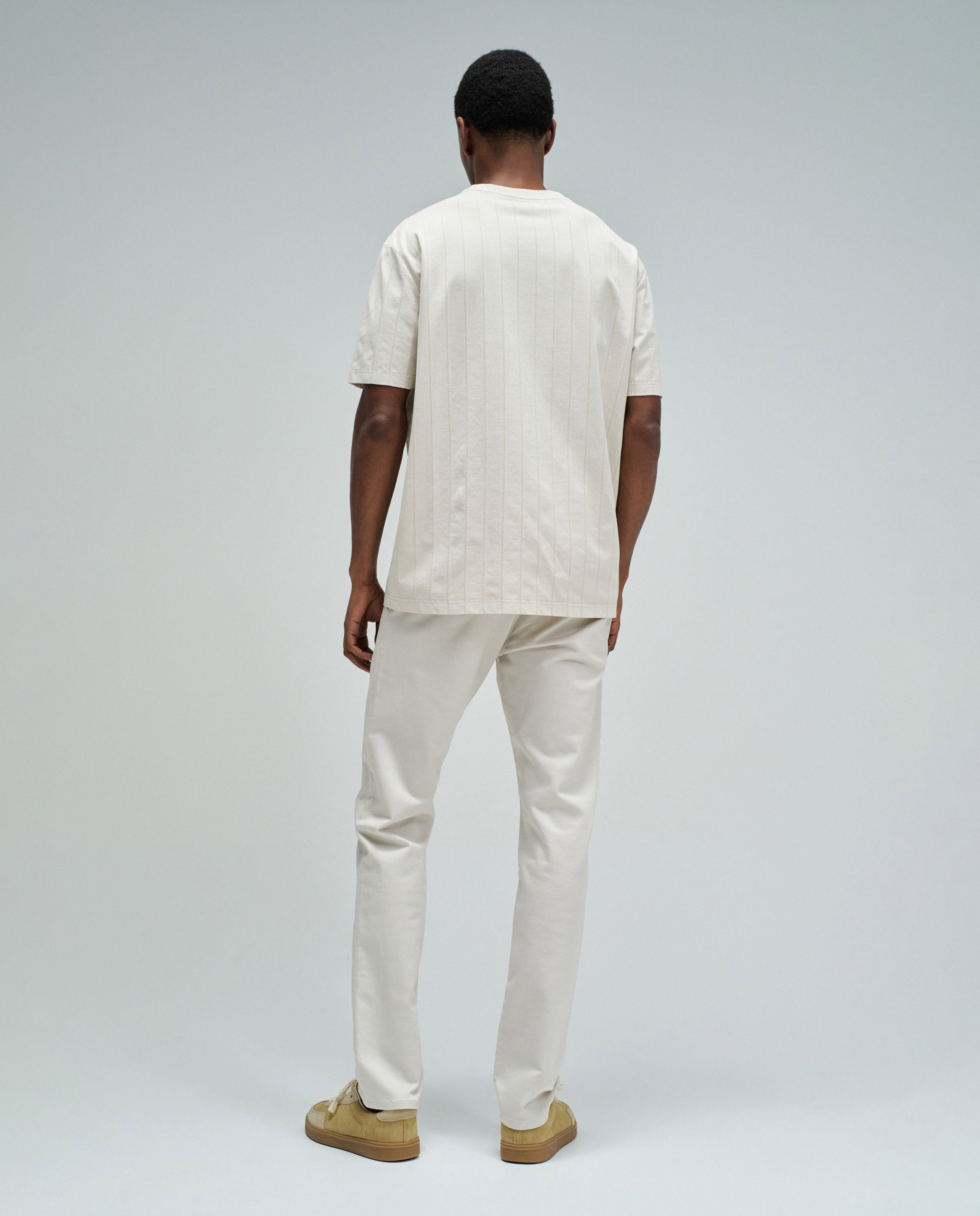 T-shirt com Riscas Regular Fit Natural-3