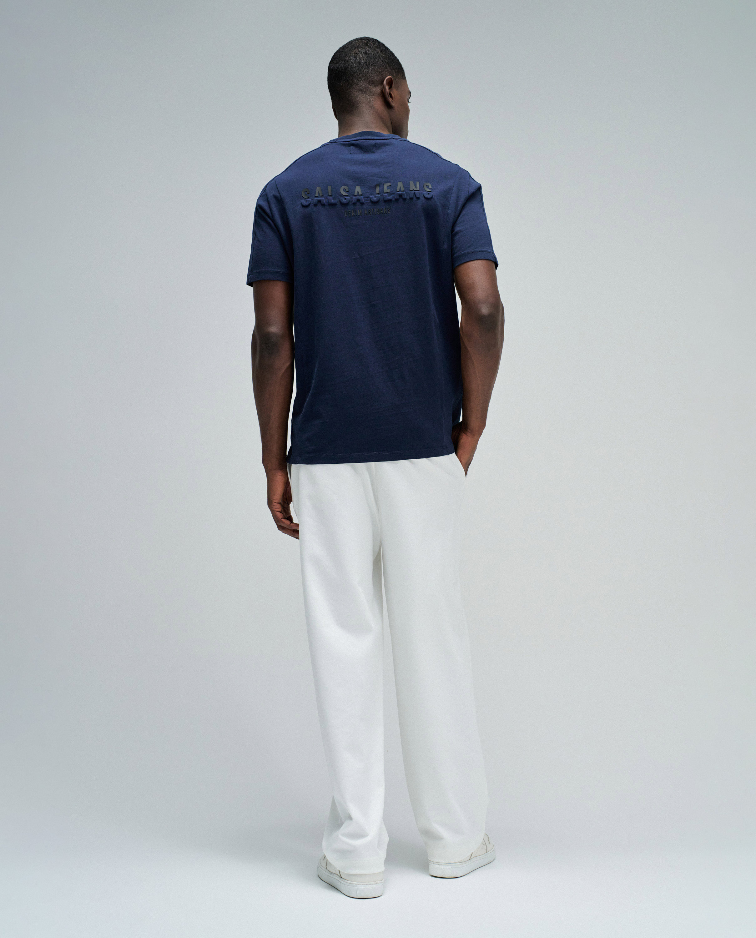 T-shirt com Branding Regular Fit Azul-3