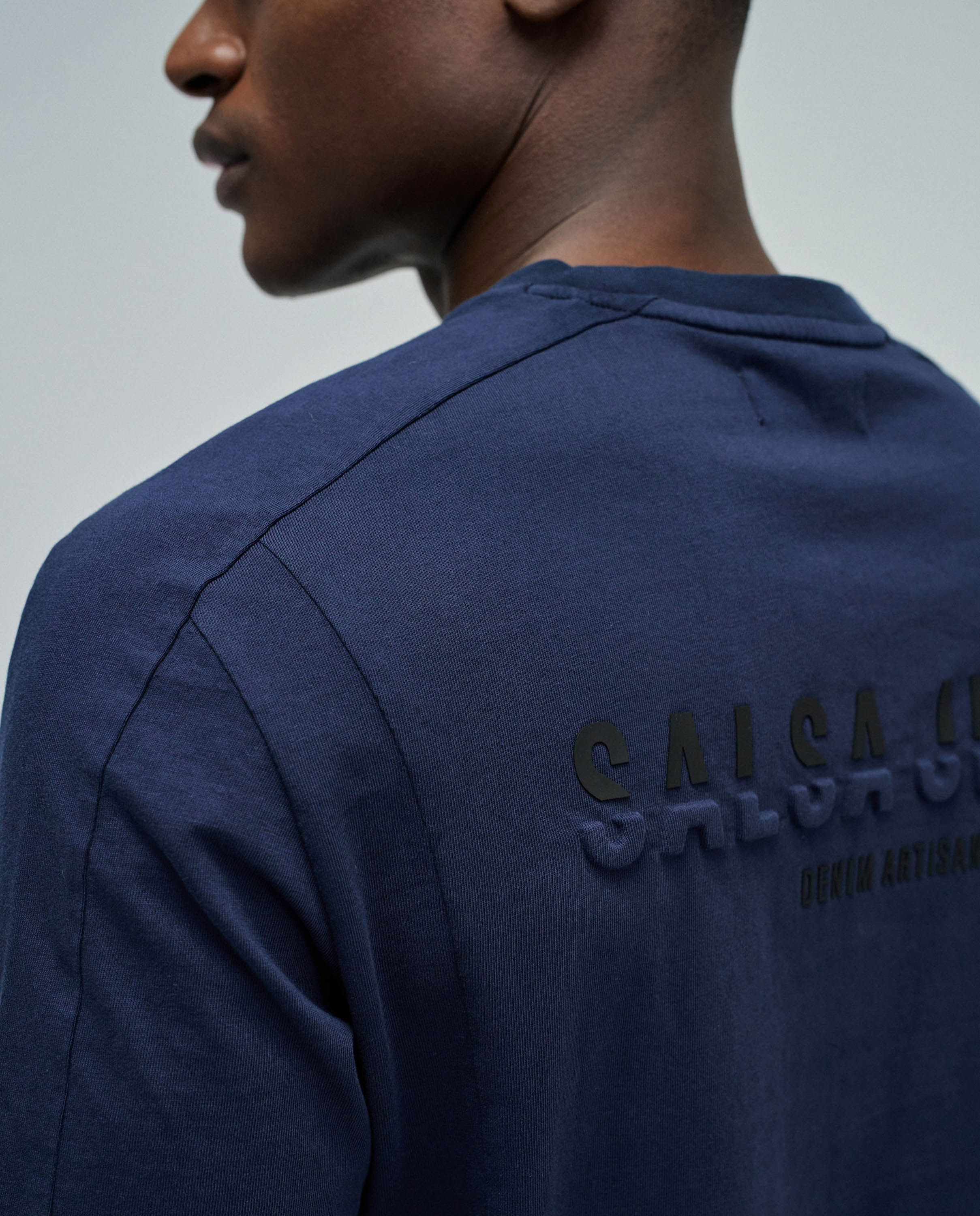 T-shirt com Branding Regular Fit Azul-4