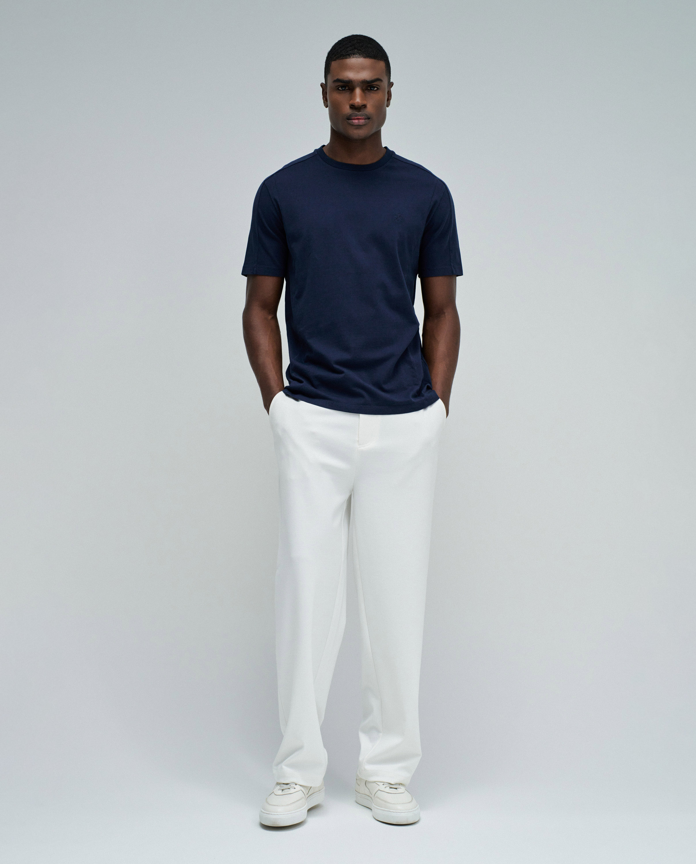 T-shirt com Branding Regular Fit Azul-5