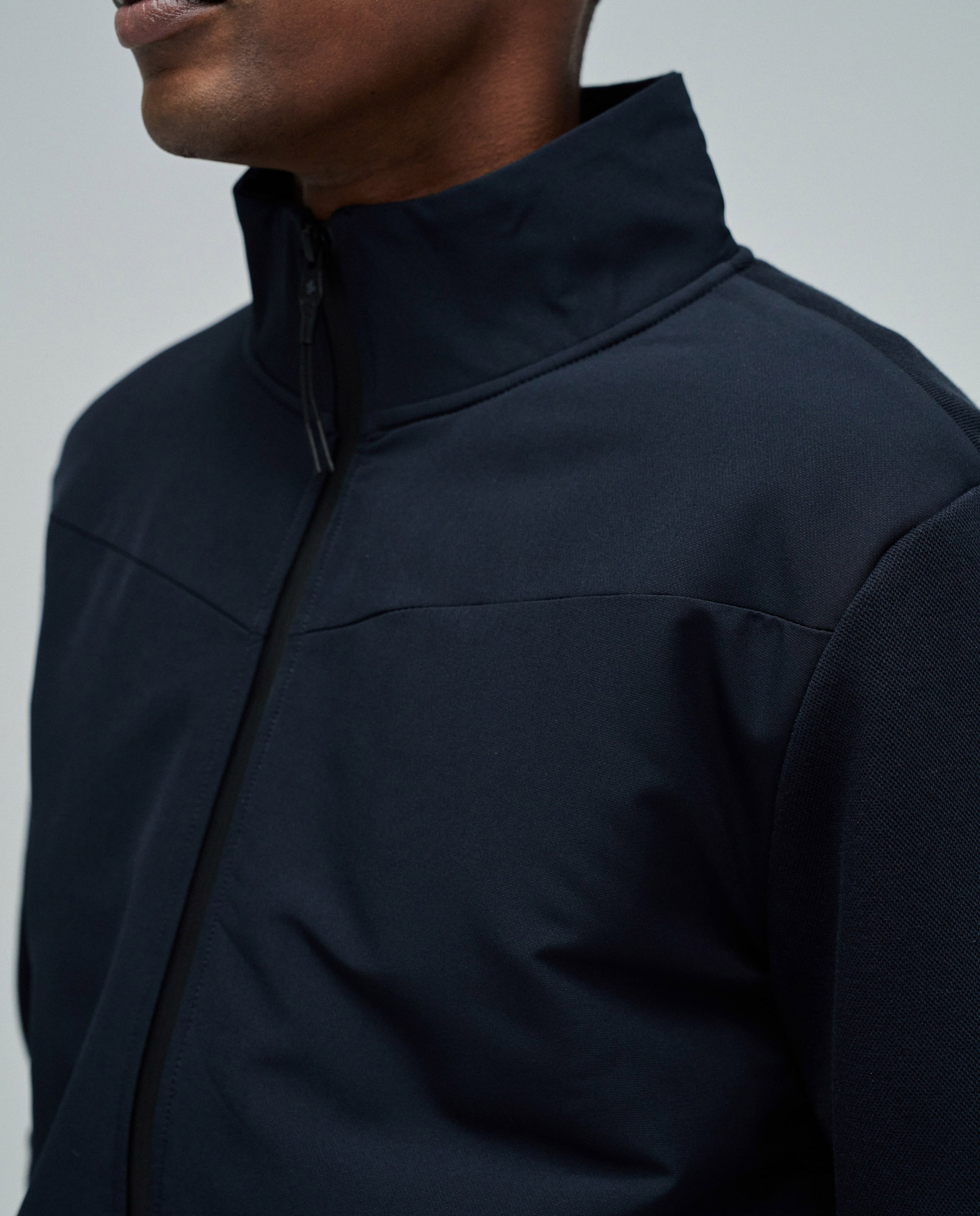 Casaco Bomber com Mistura de Materiais Azul-4